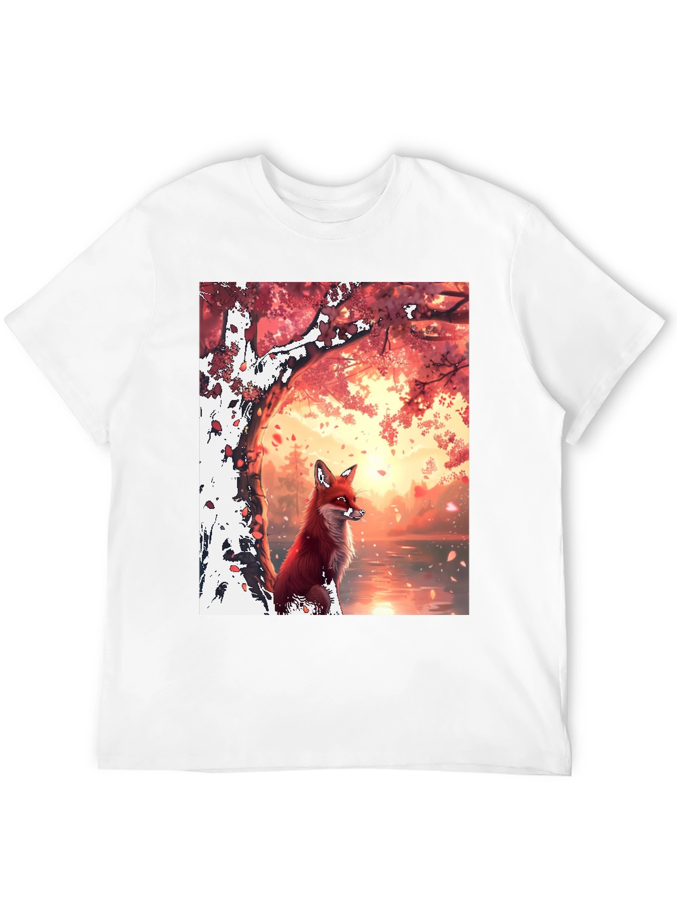 Fox in Autumn Scene Graphic Tee