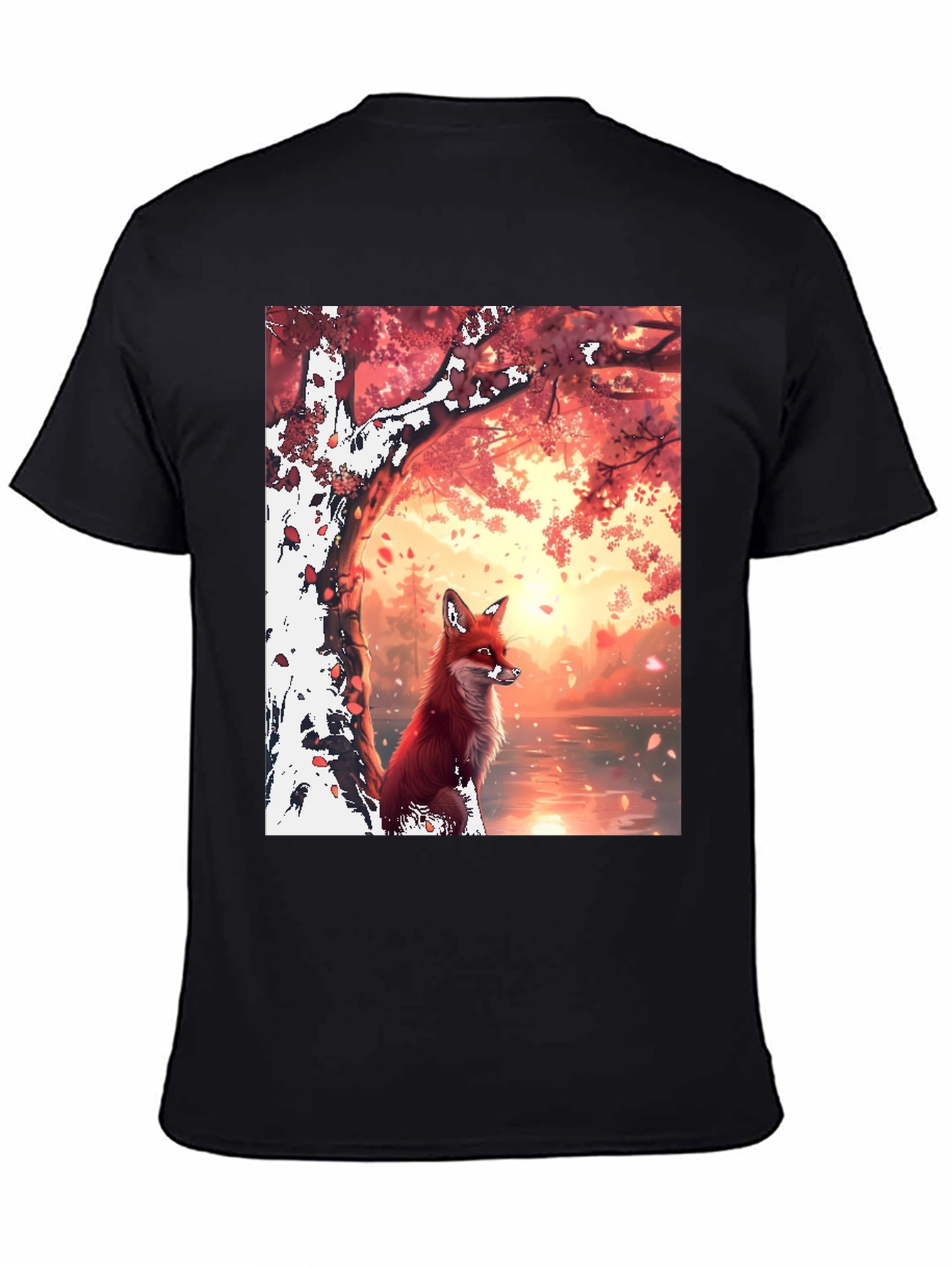 Fox in Autumn Scene Graphic Tee