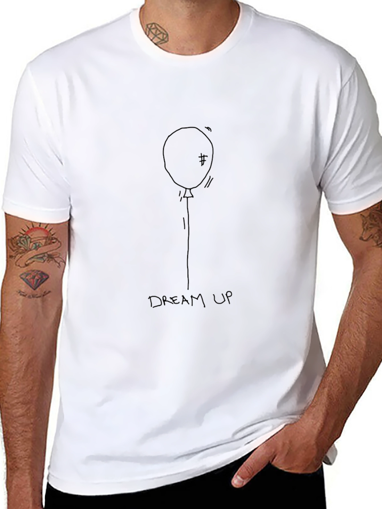 Dream Up Balloon Graphic Tee - Black Relaxed Fit