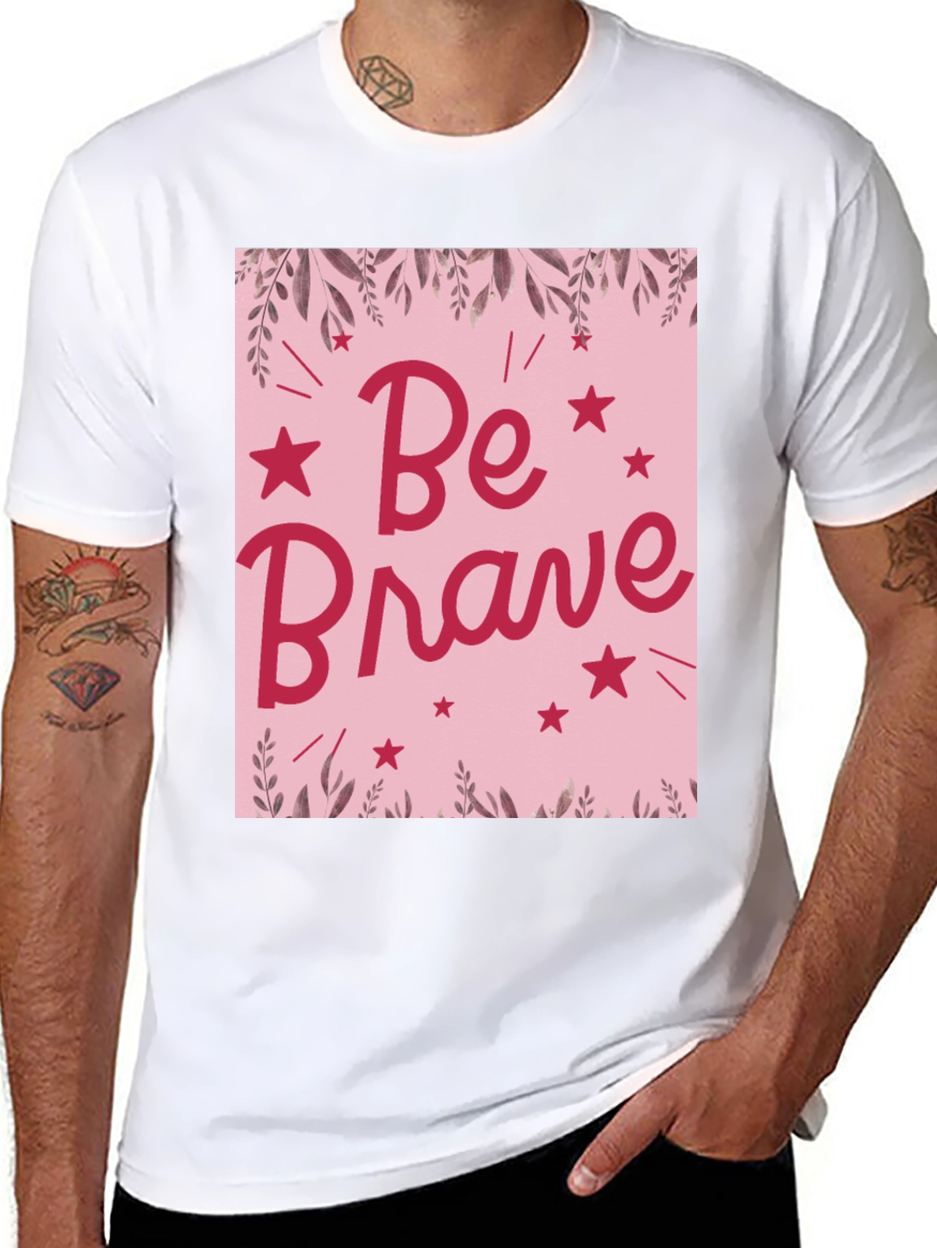 Be Brave Graphic Tee - Pink Design