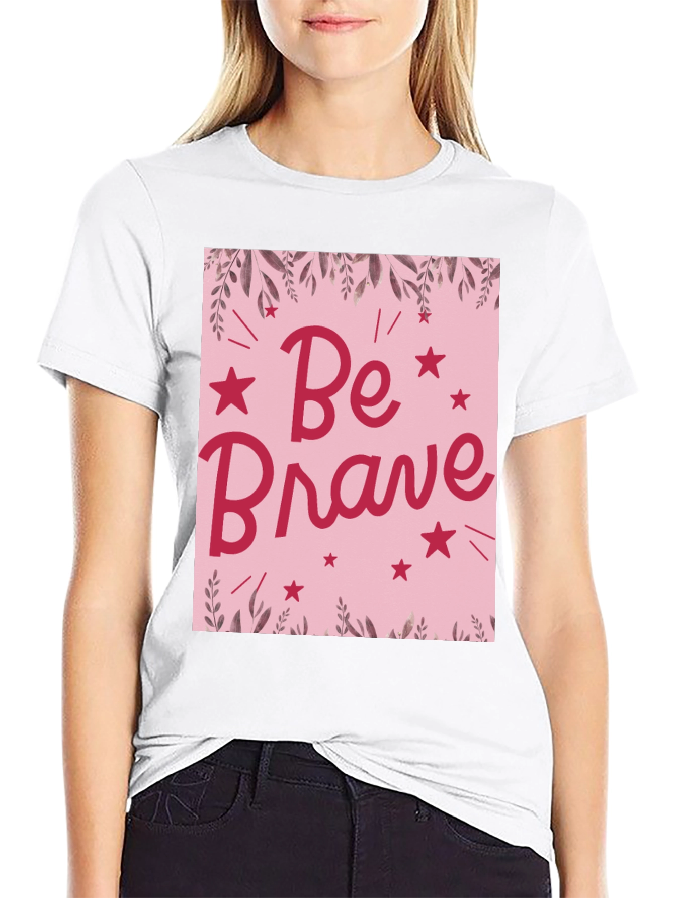 Be Brave Graphic Tee - Pink Design