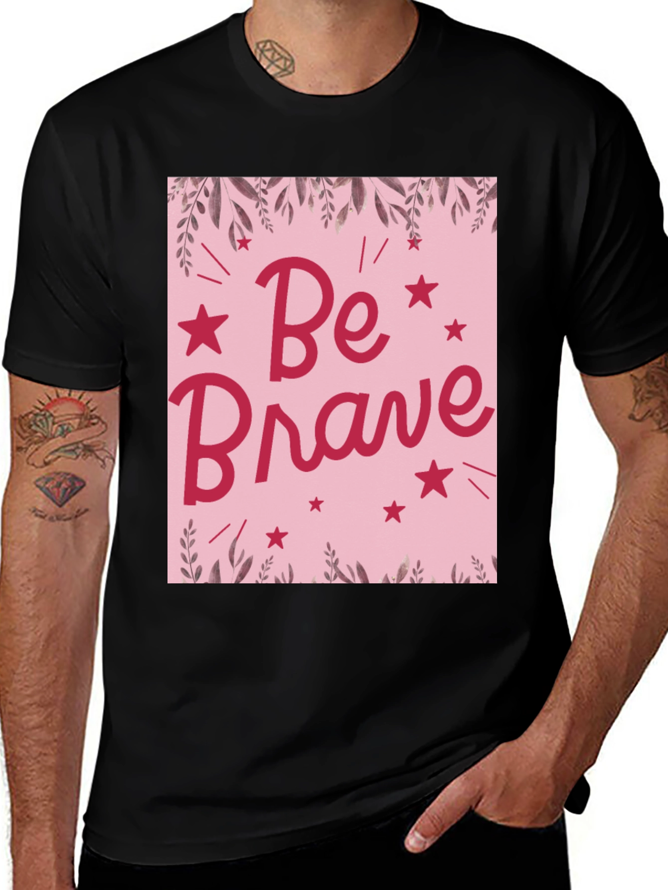 Be Brave Graphic Tee - Pink Design