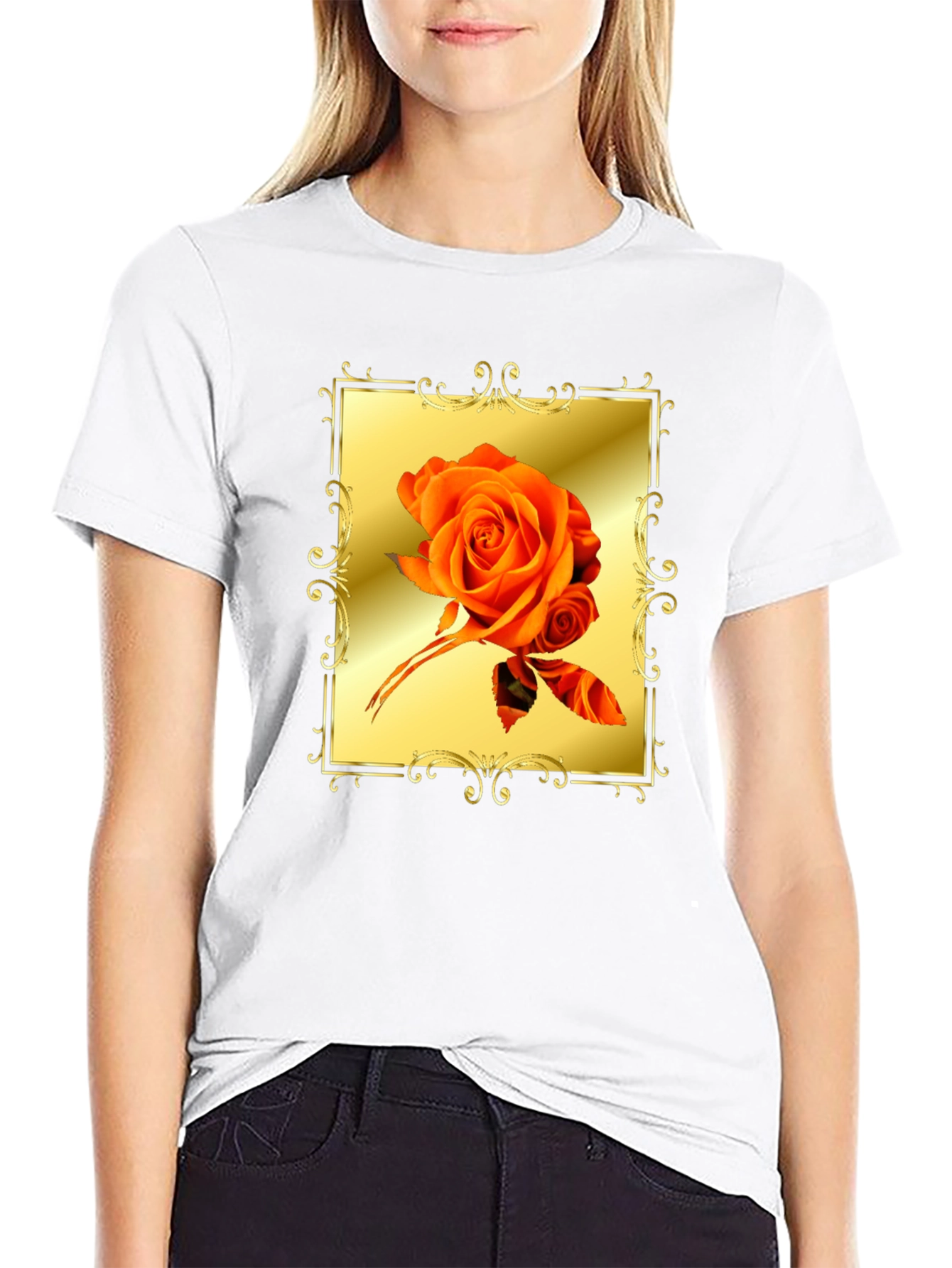 Rose Graphic Black T-Shirt