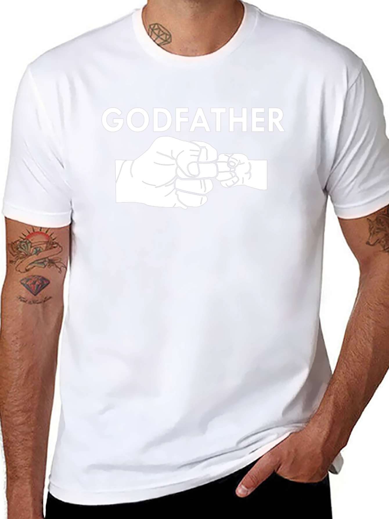 Godfather Fist Bump Graphic T-Shirt - Black