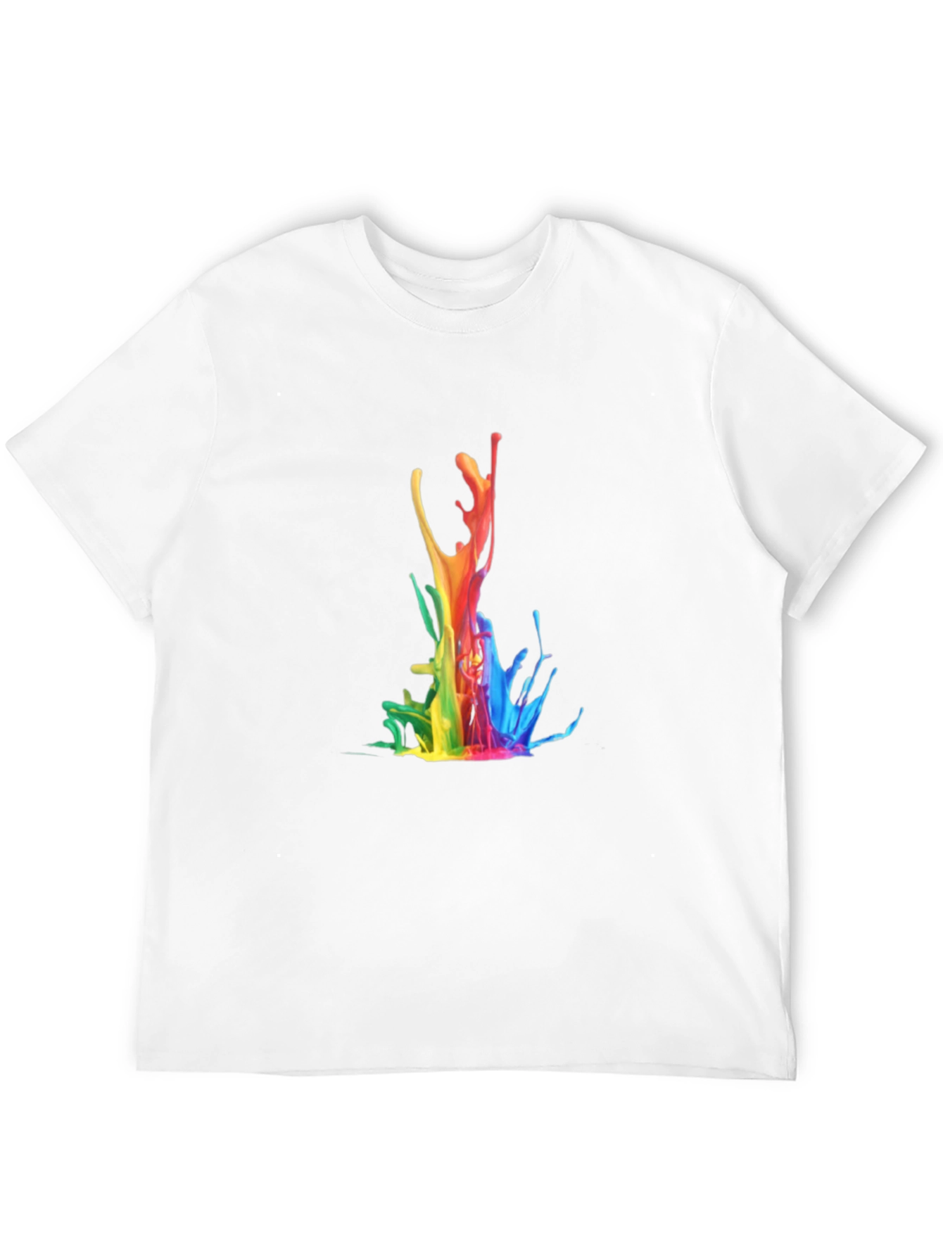 Rainbow Splash Graphic Tee - Stylish Black T-Shirt