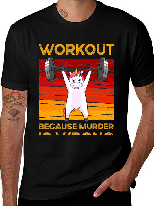 Unicorn Workout Black T-Shirt