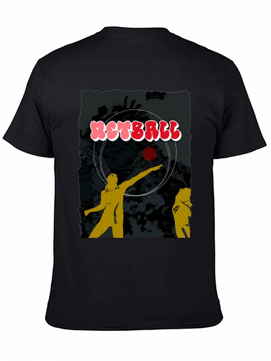 Netball Graphic T-Shirt - Black Cotton Tee