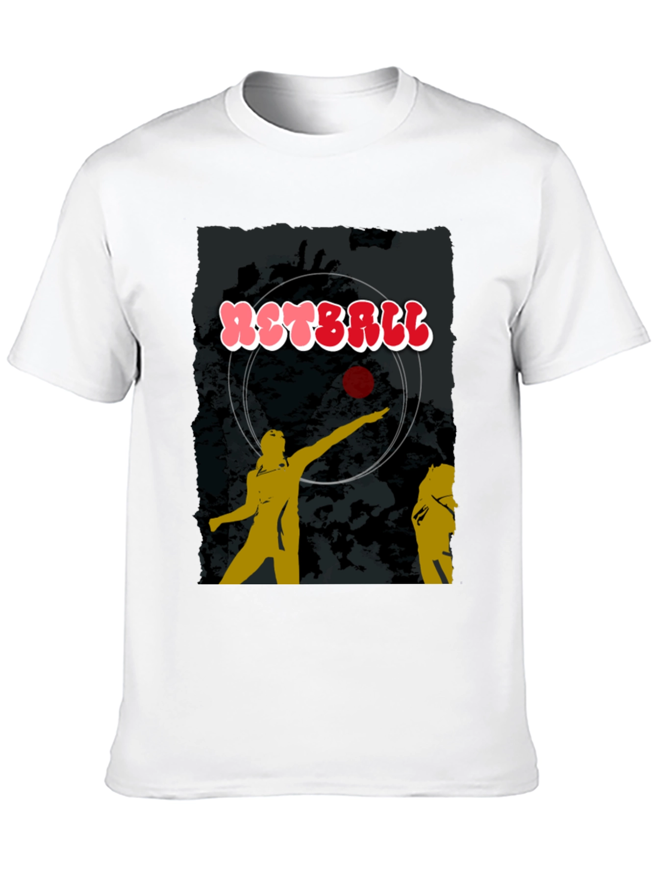 Netball Graphic T-Shirt - Black Cotton Tee