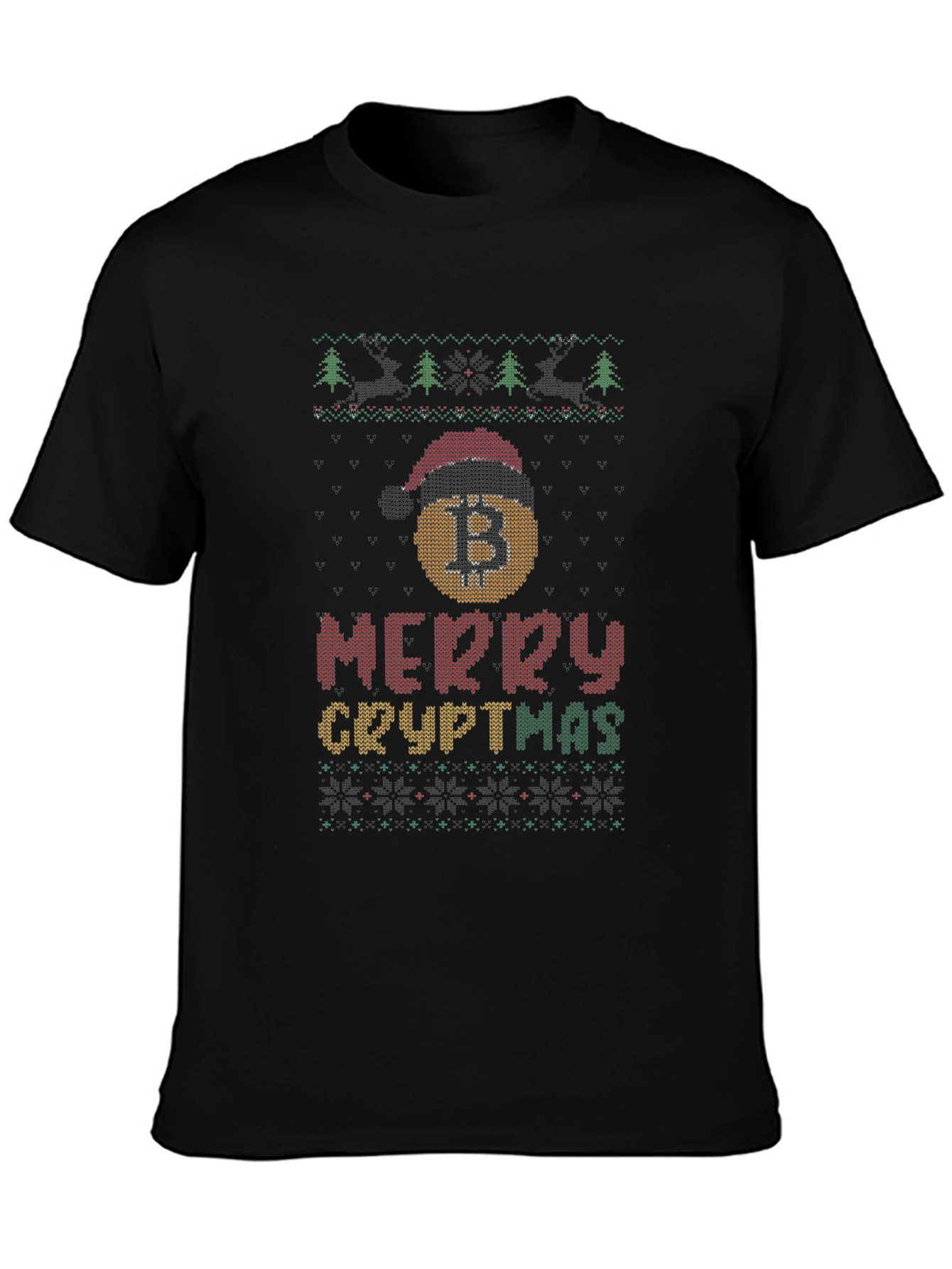 Merry Cryptmas Bitcoin Ugly Christmas T-Shirt