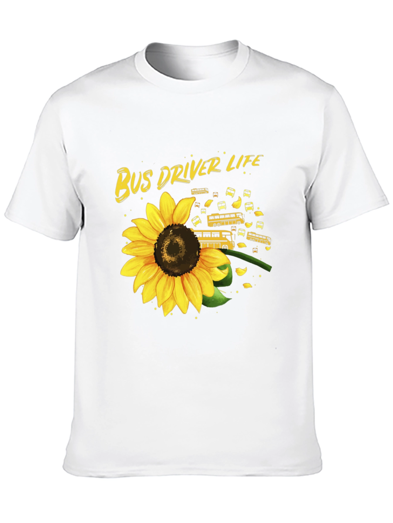 Bus Driver Life Sunflower Graphic T-Shirt
