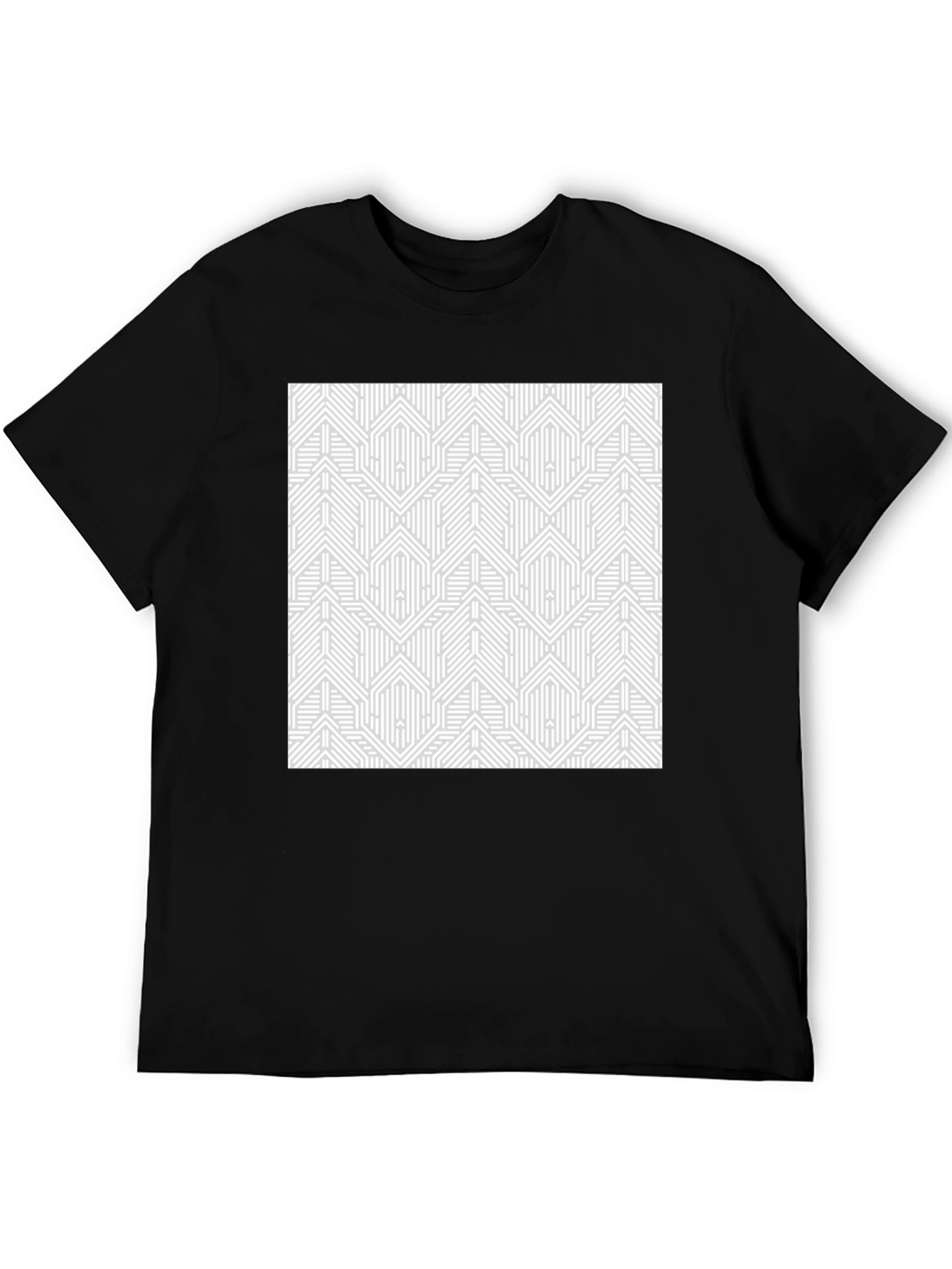 Geometric Pattern Graphic Tee - Modern Design