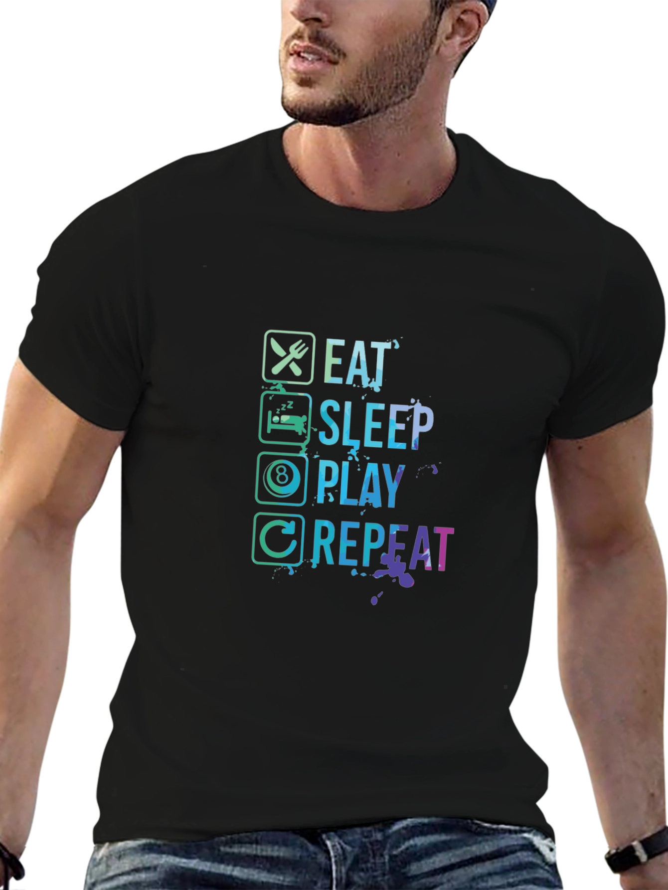 Eat Sleep Play Repeat Gamer Graphic Tee