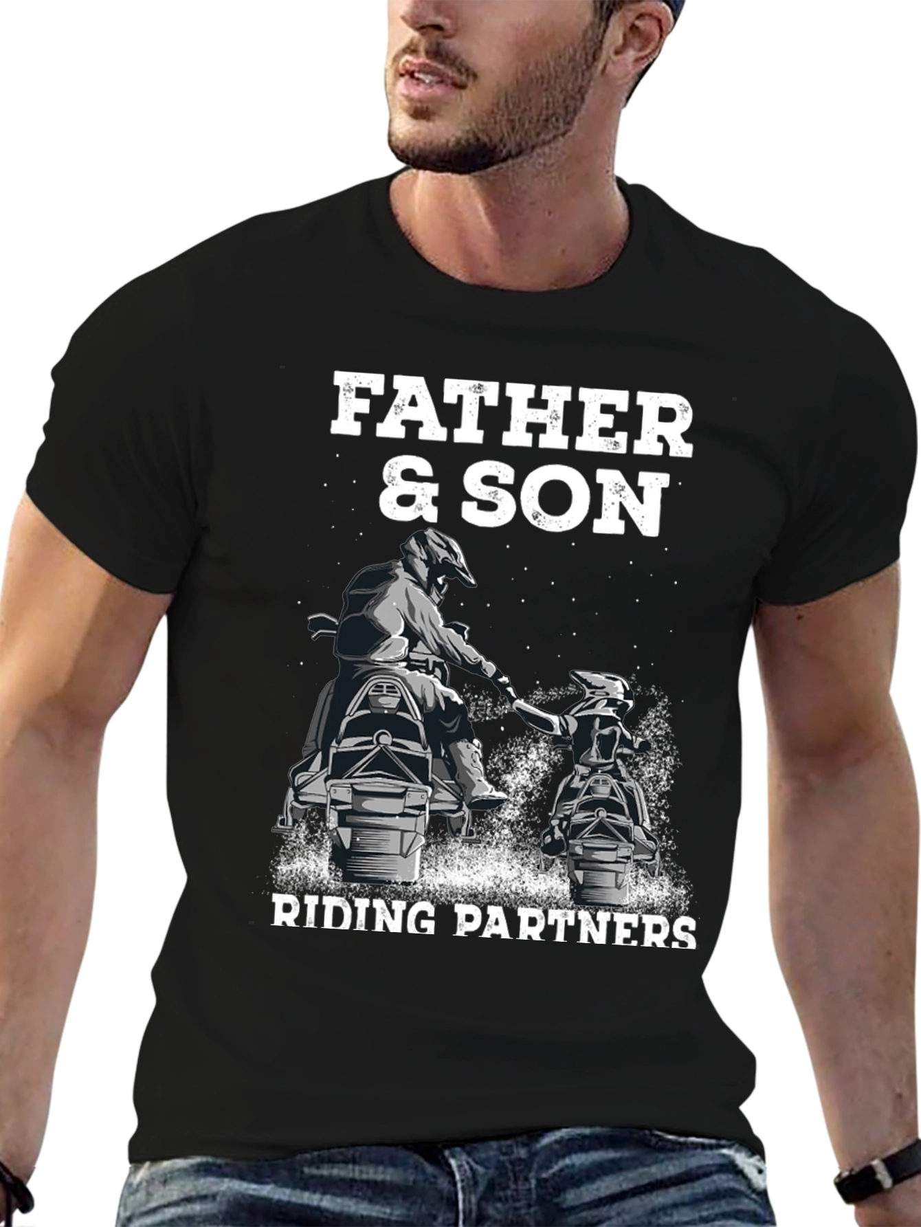 Father & Son Riding Partners Black T-Shirt