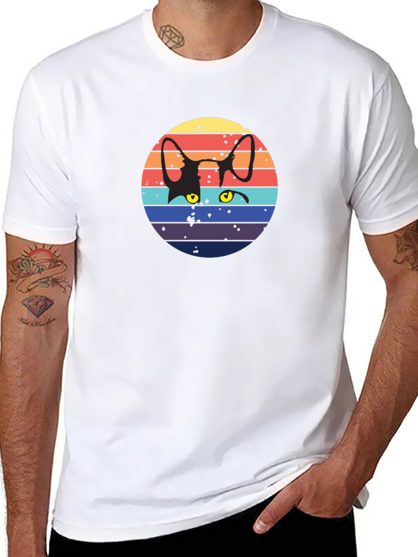 Retro Cat Silhouette T-Shirt