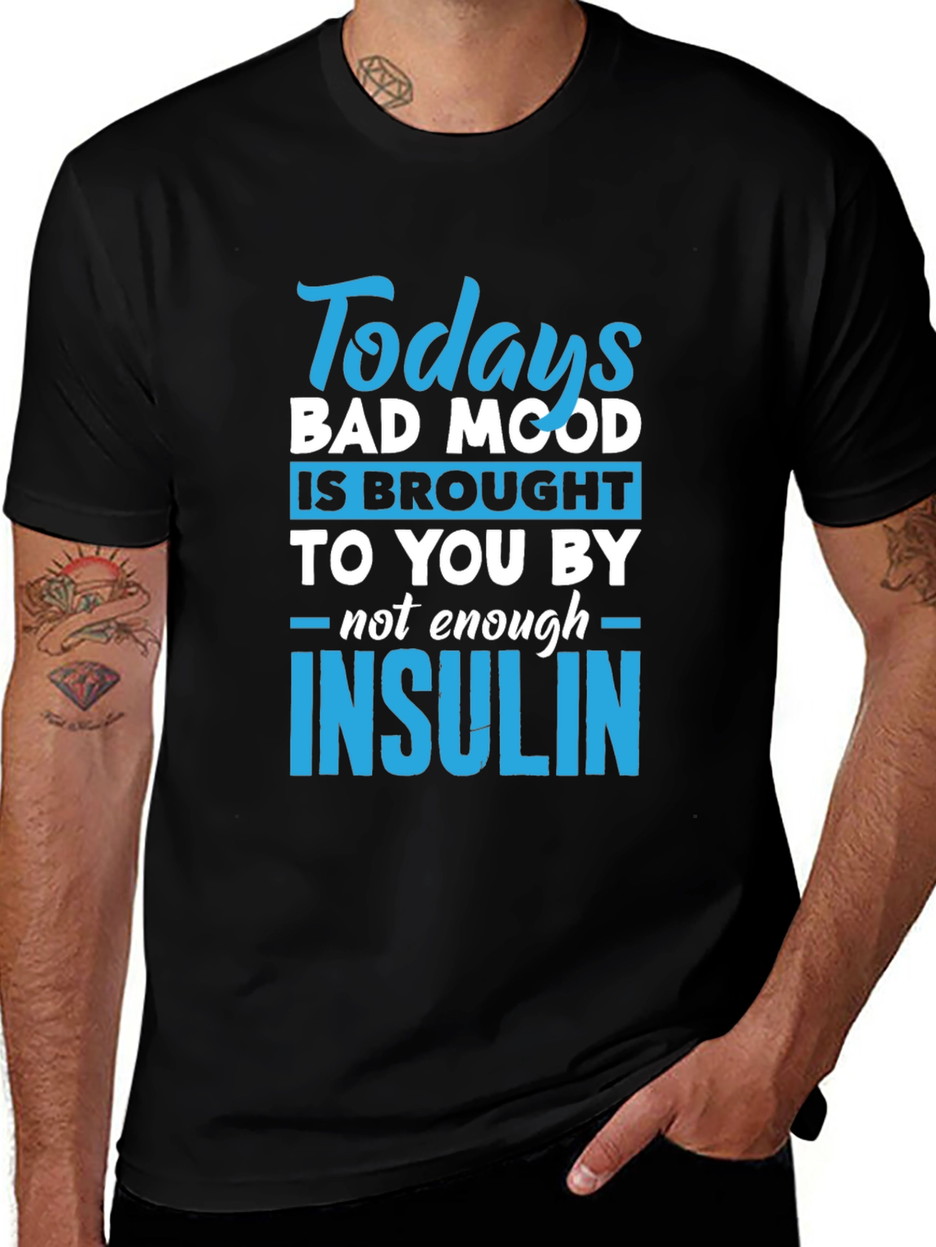 Funny Insulin T-Shirt - Todays Bad Mood Diabetic Tee