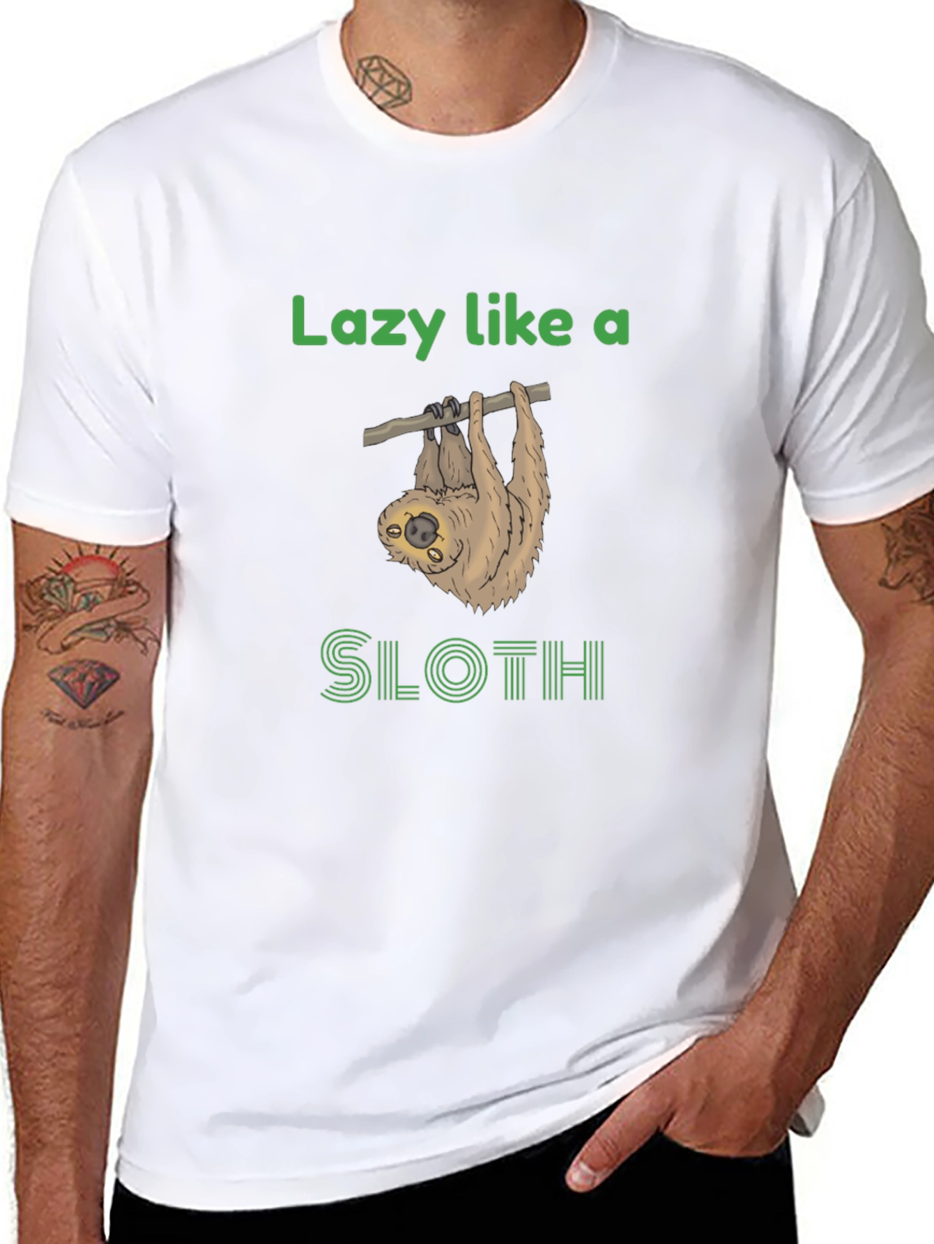 Lazy Sloth Graphic Tee - Funny Novelty T-Shirt