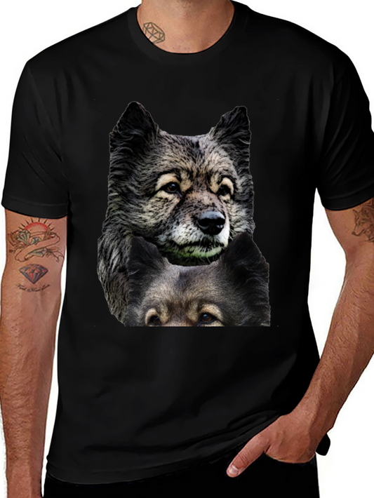 Dog Graphic Print T-Shirt | Mens Black Tee