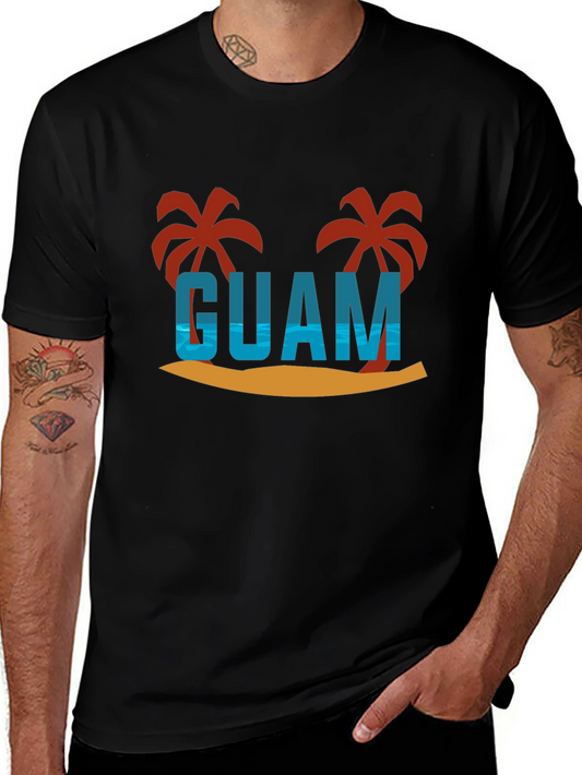 Guam Palm Tree Graphic Tee - Tropical Island Style