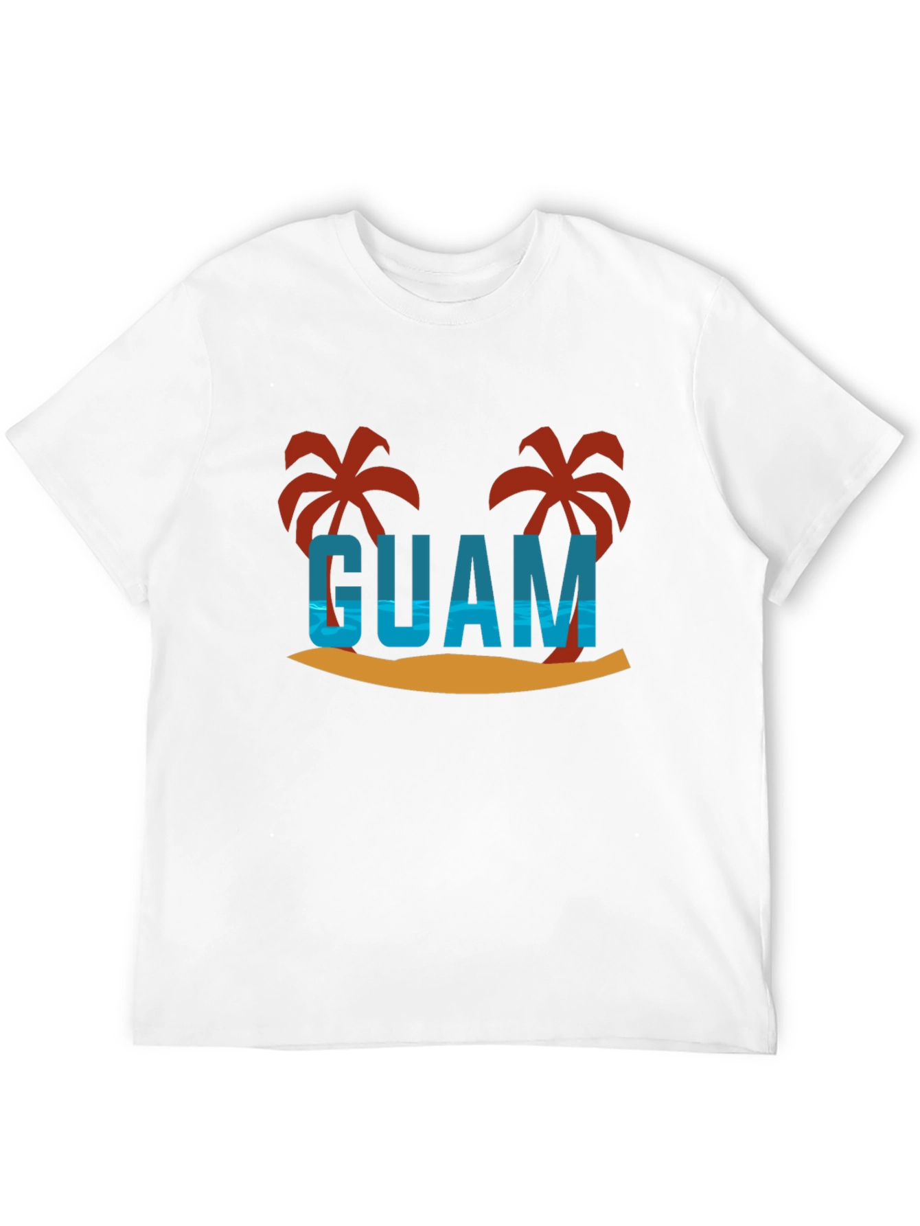 Guam Palm Tree Graphic Tee - Tropical Island Style