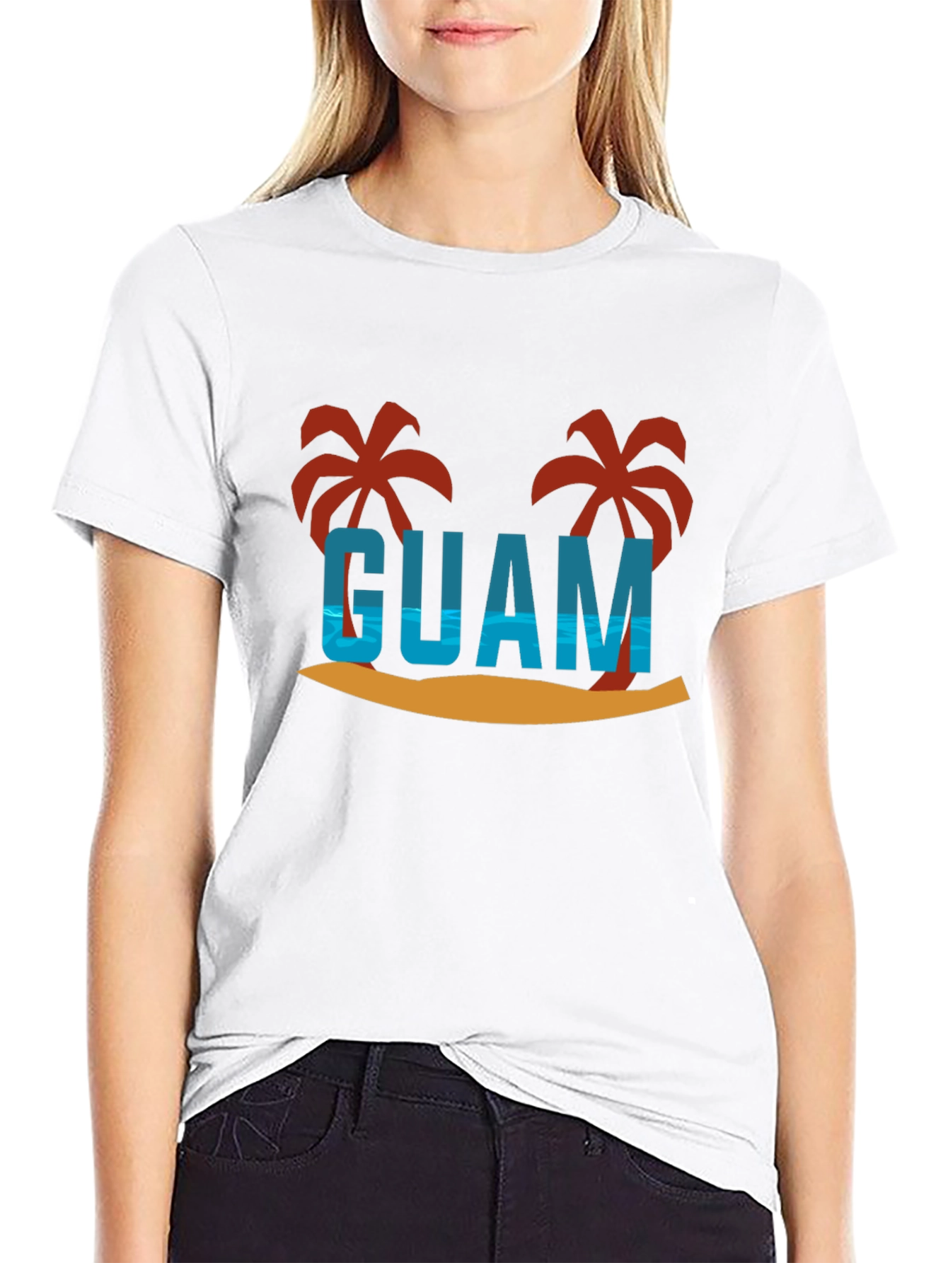 Guam Palm Tree Graphic Tee - Tropical Island Style