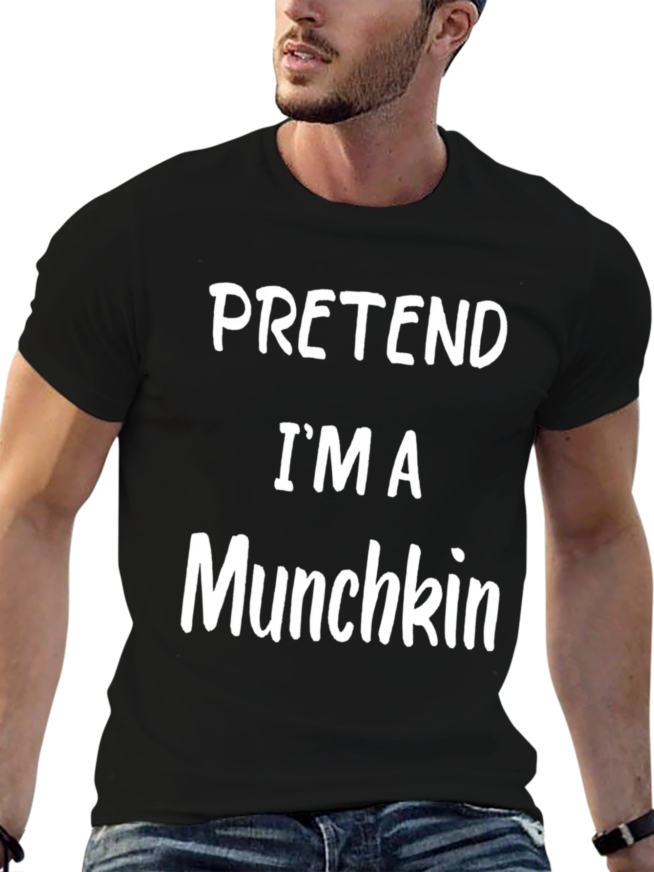 Pretend Im A Munchkin Black Cotton T-Shirt