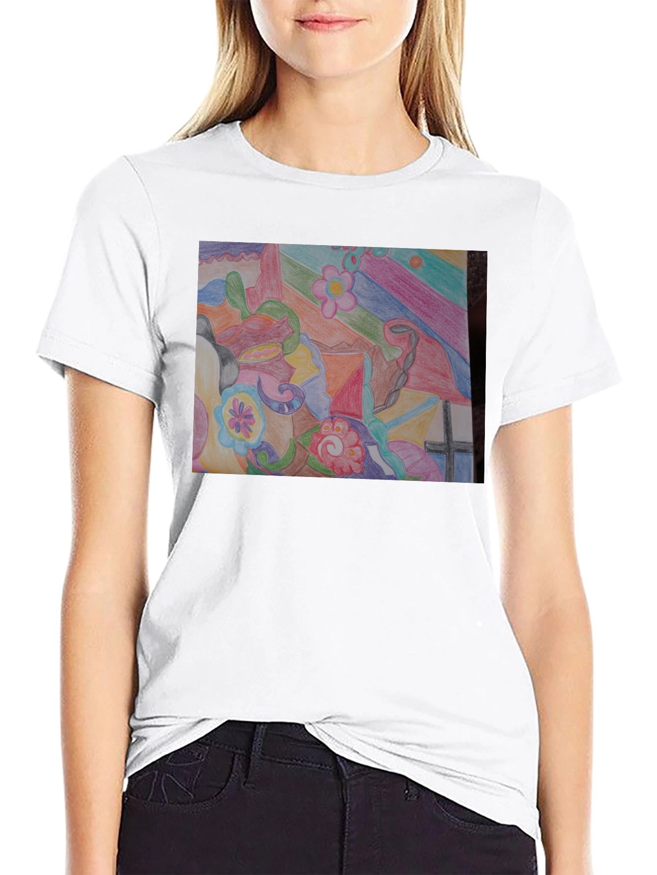 Abstract Art Graphic Tee - Unisex Black T-Shirt