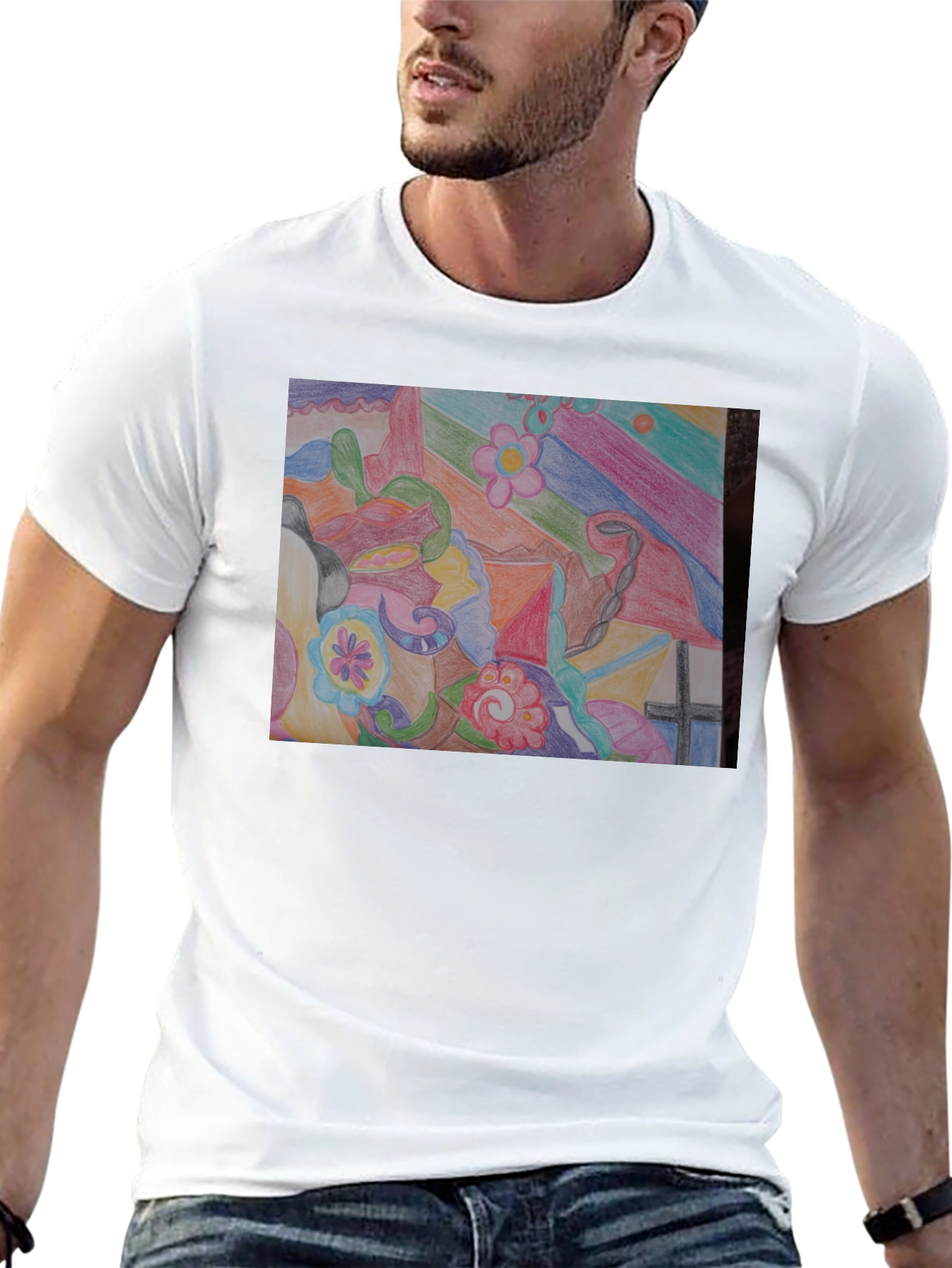 Abstract Art Graphic Tee - Unisex Black T-Shirt
