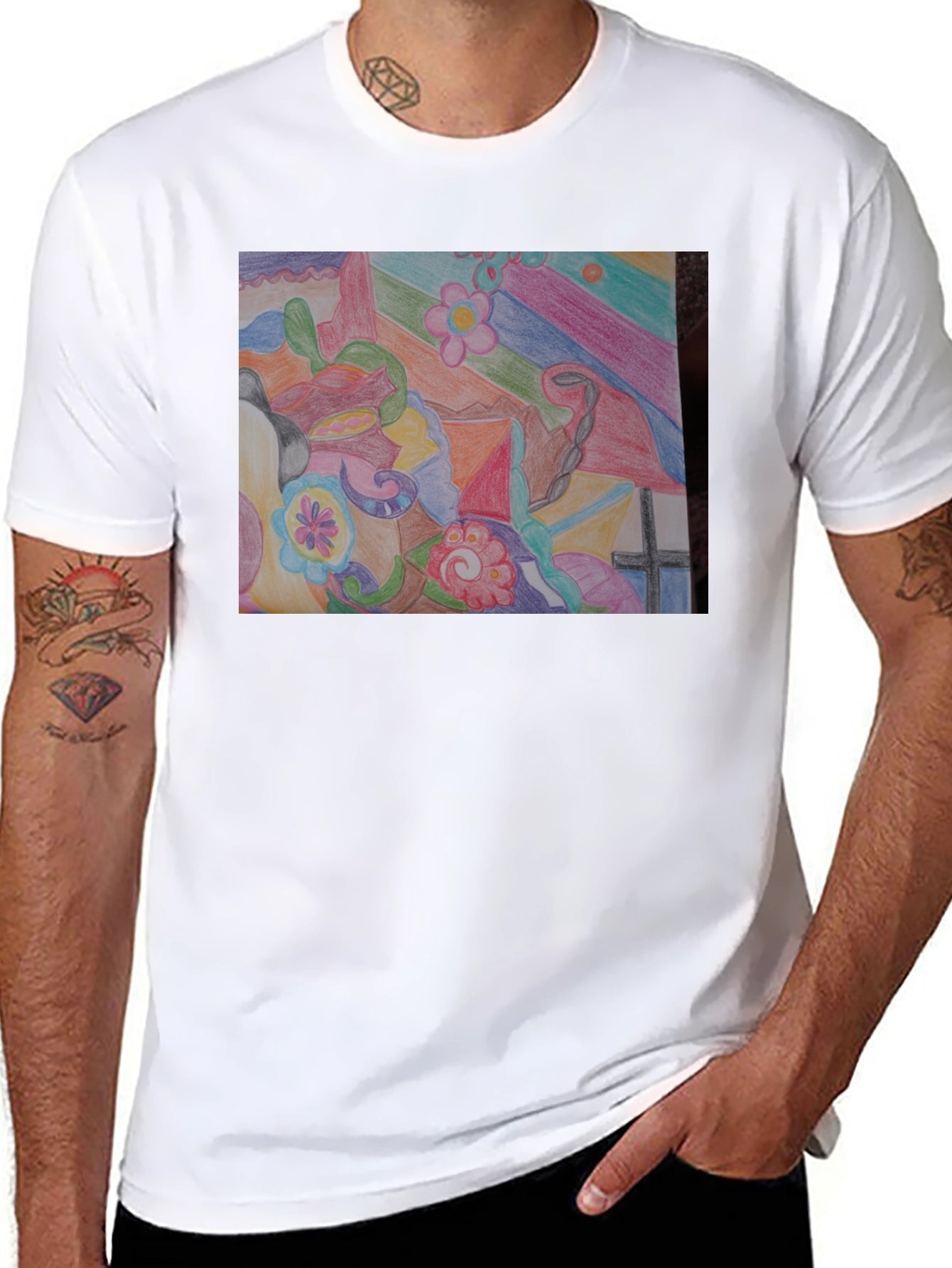 Abstract Art Graphic Tee - Unisex Black T-Shirt