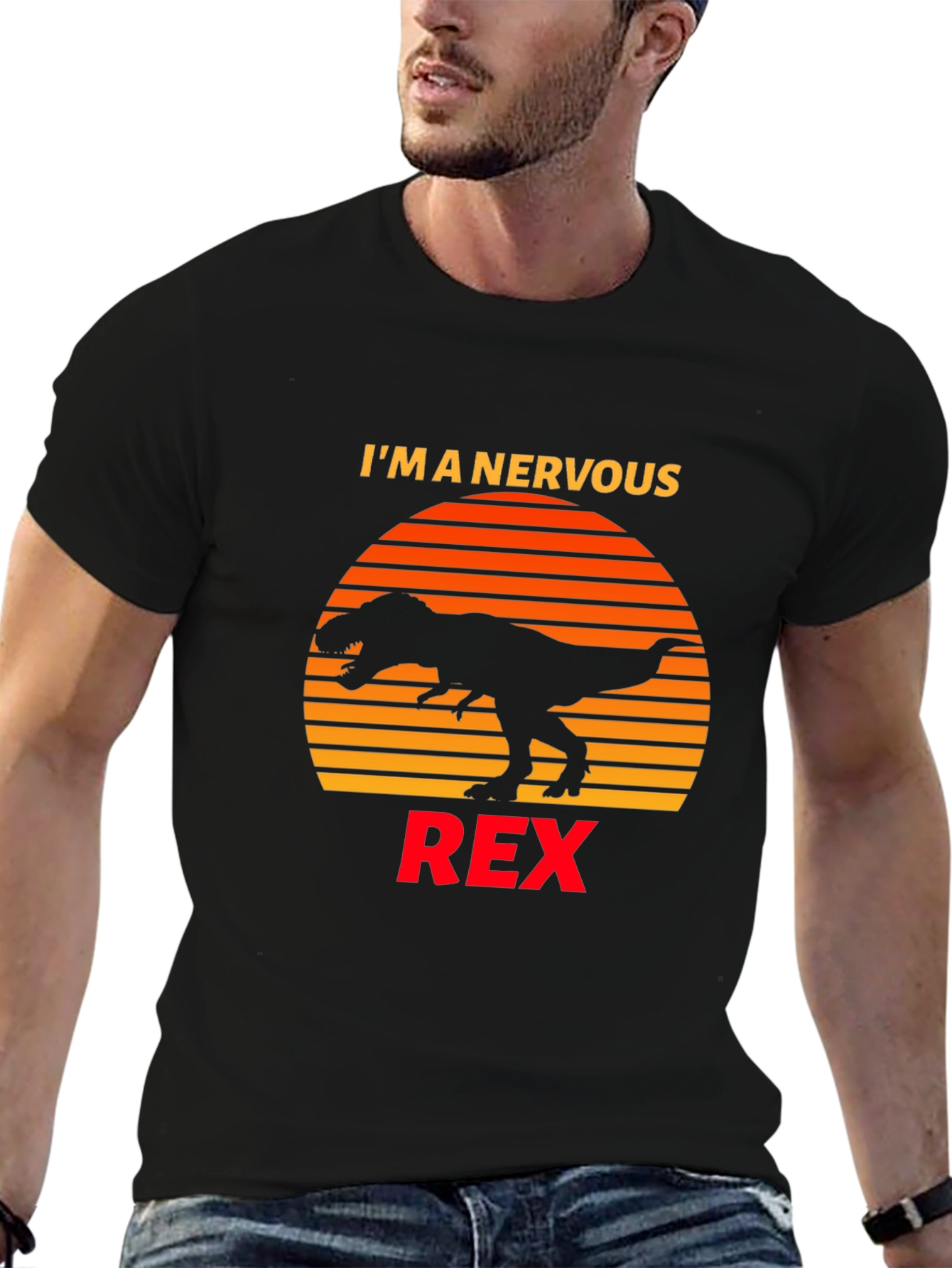 Nervous Rex T-Shirt Dinosaur Graphic Tee
