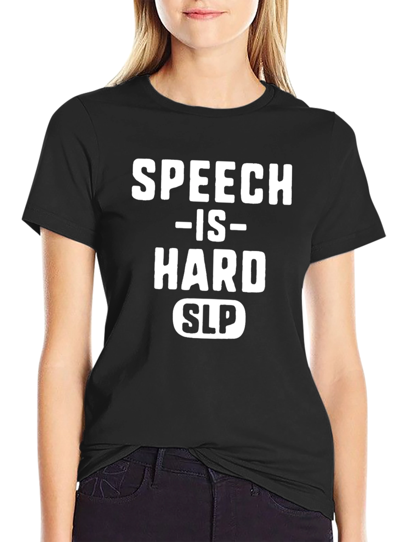 Speech is Hard SLP Black T-Shirt