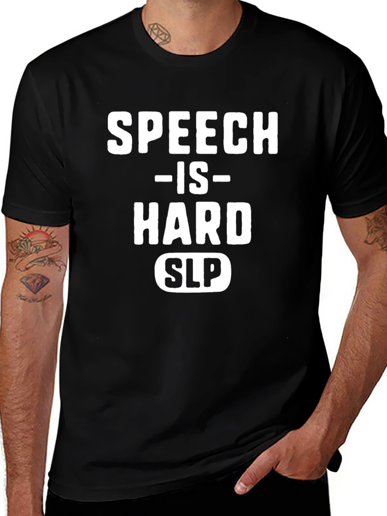 Speech is Hard SLP Black T-Shirt