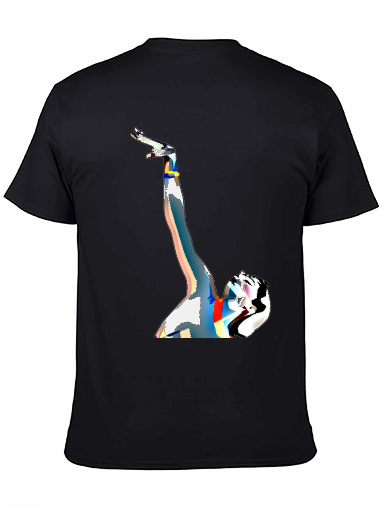 Abstract Figure Graphic Black T-Shirt