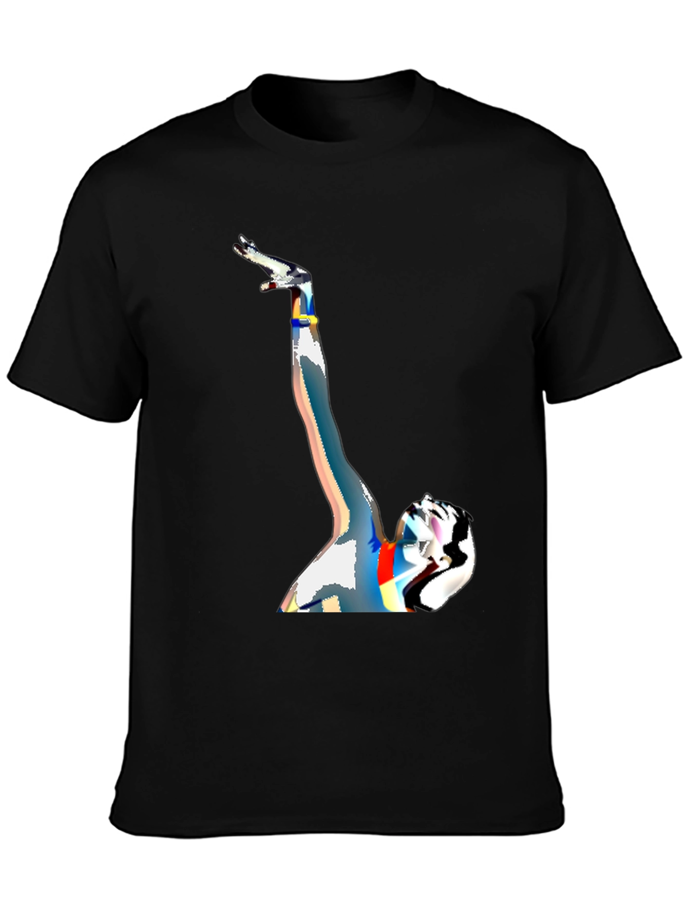 Abstract Figure Graphic Black T-Shirt
