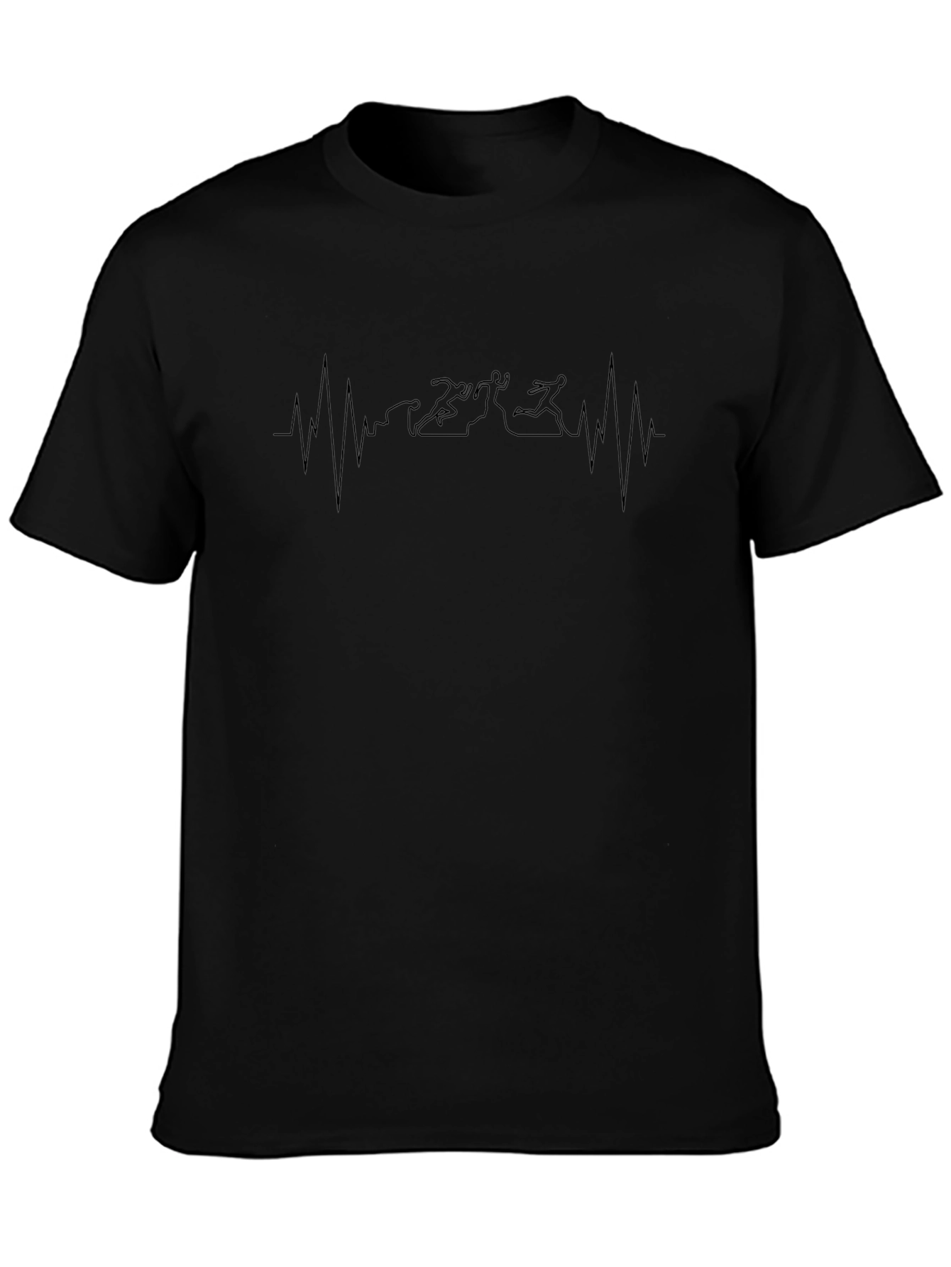 Running Heartbeat T-Shirt - Black