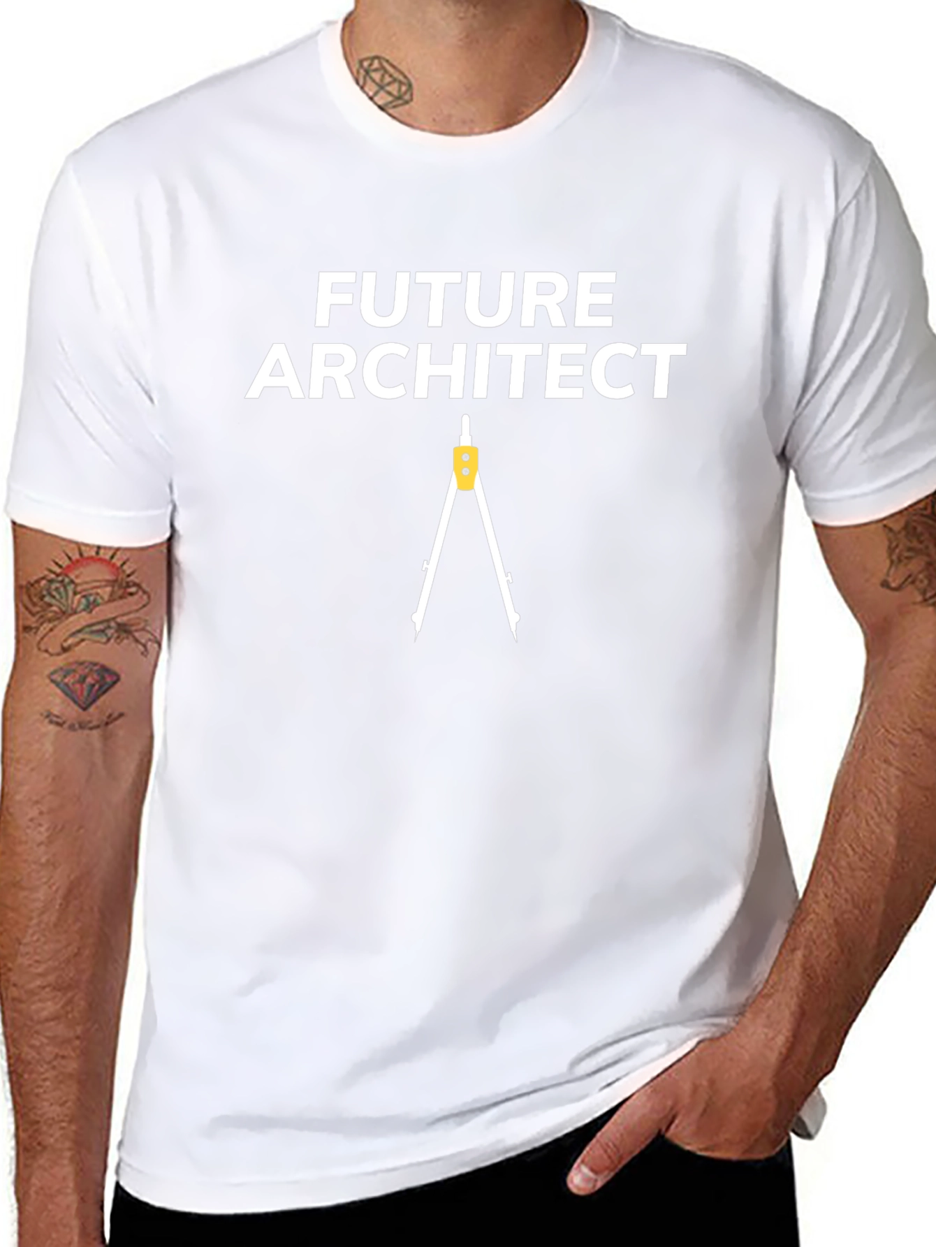 Future Architect T-Shirt - Black Tee with Compass Design