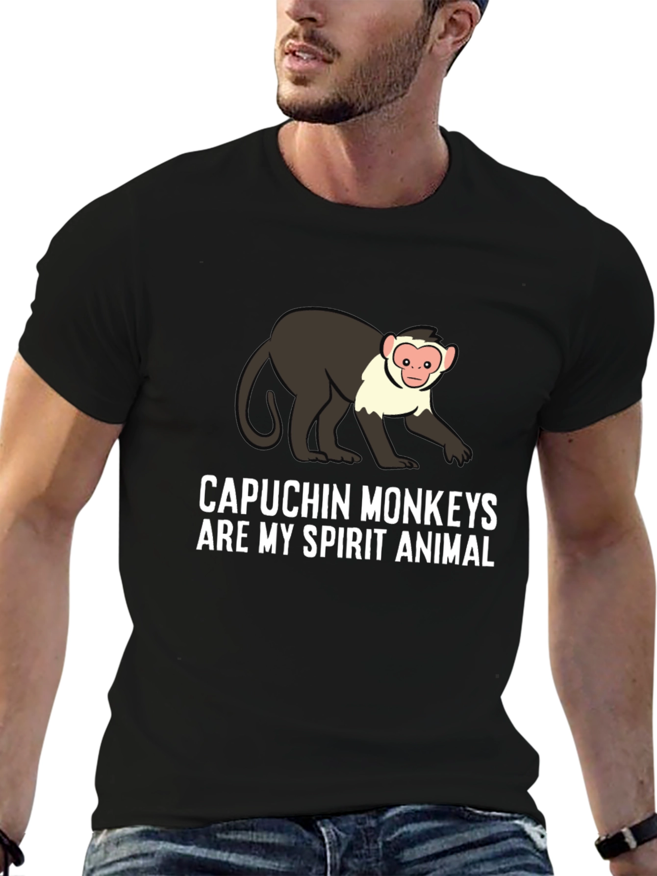 Capuchin Monkey Spirit Animal Graphic T-Shirt