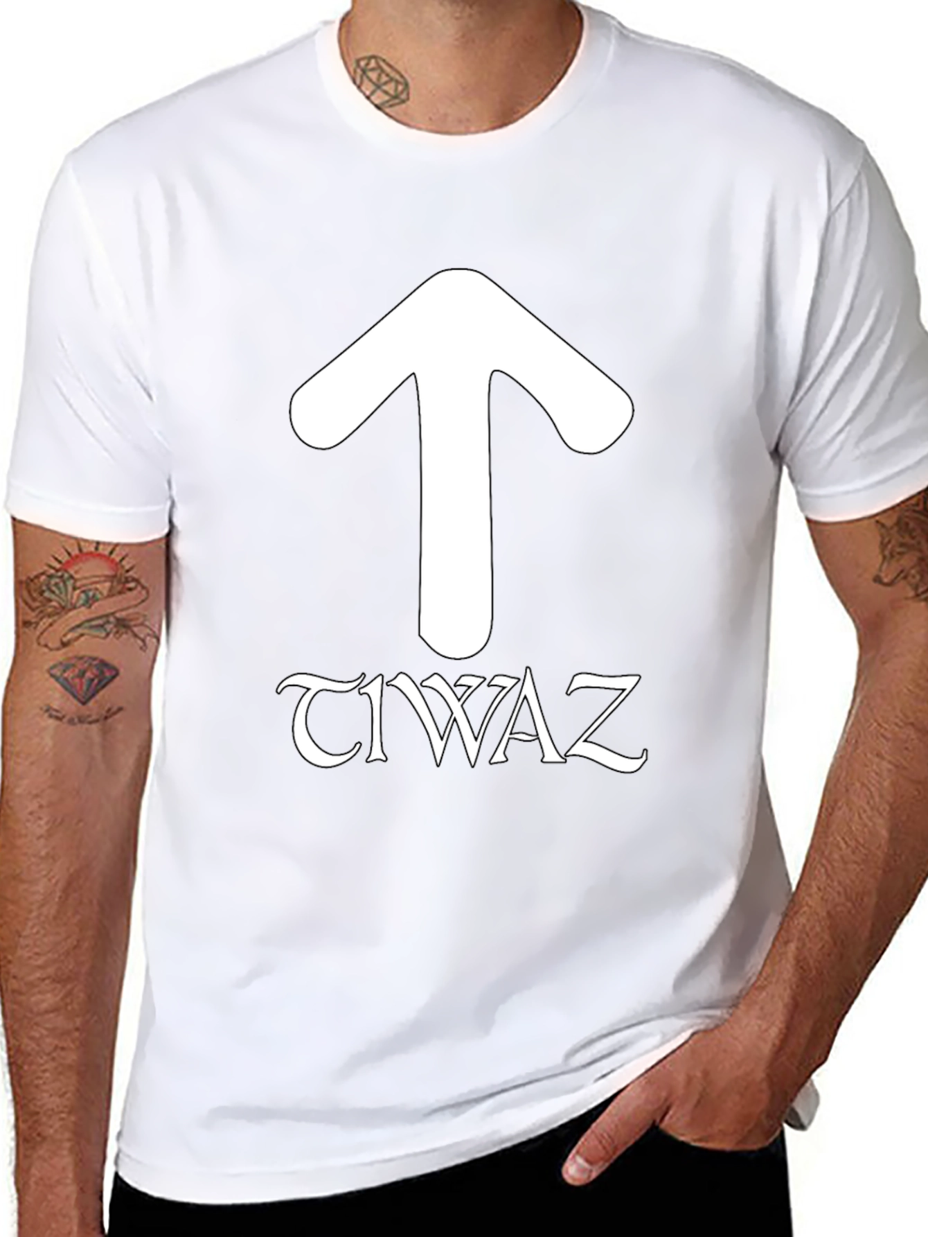 Tiwaz Rune T-Shirt - Norse Pagan Symbol Design