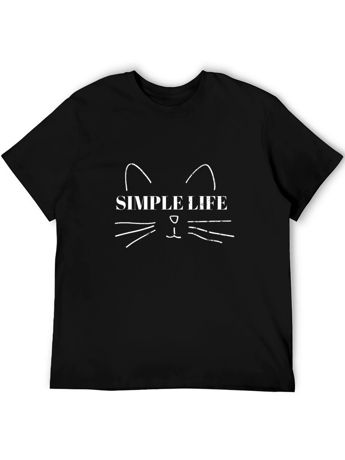 Simple Life Cat Graphic Tee - Trendy Casual Style