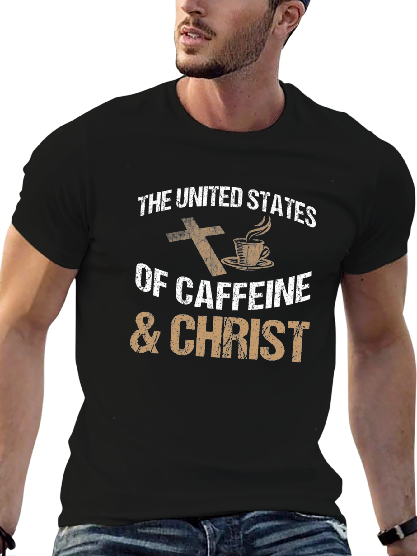 Caffeine & Christ T-Shirt - Religious Coffee Lover Tee