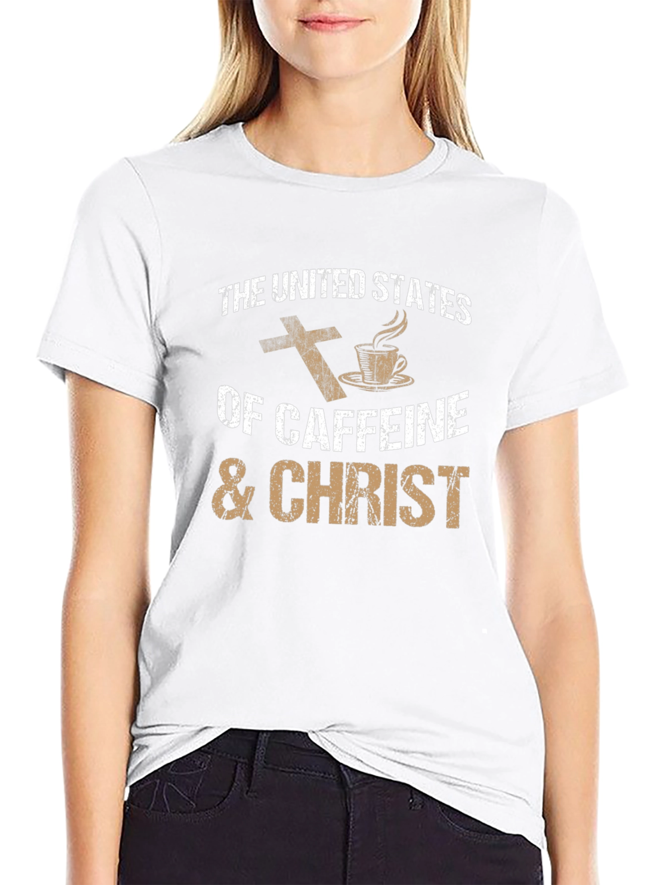 Caffeine & Christ T-Shirt - Religious Coffee Lover Tee