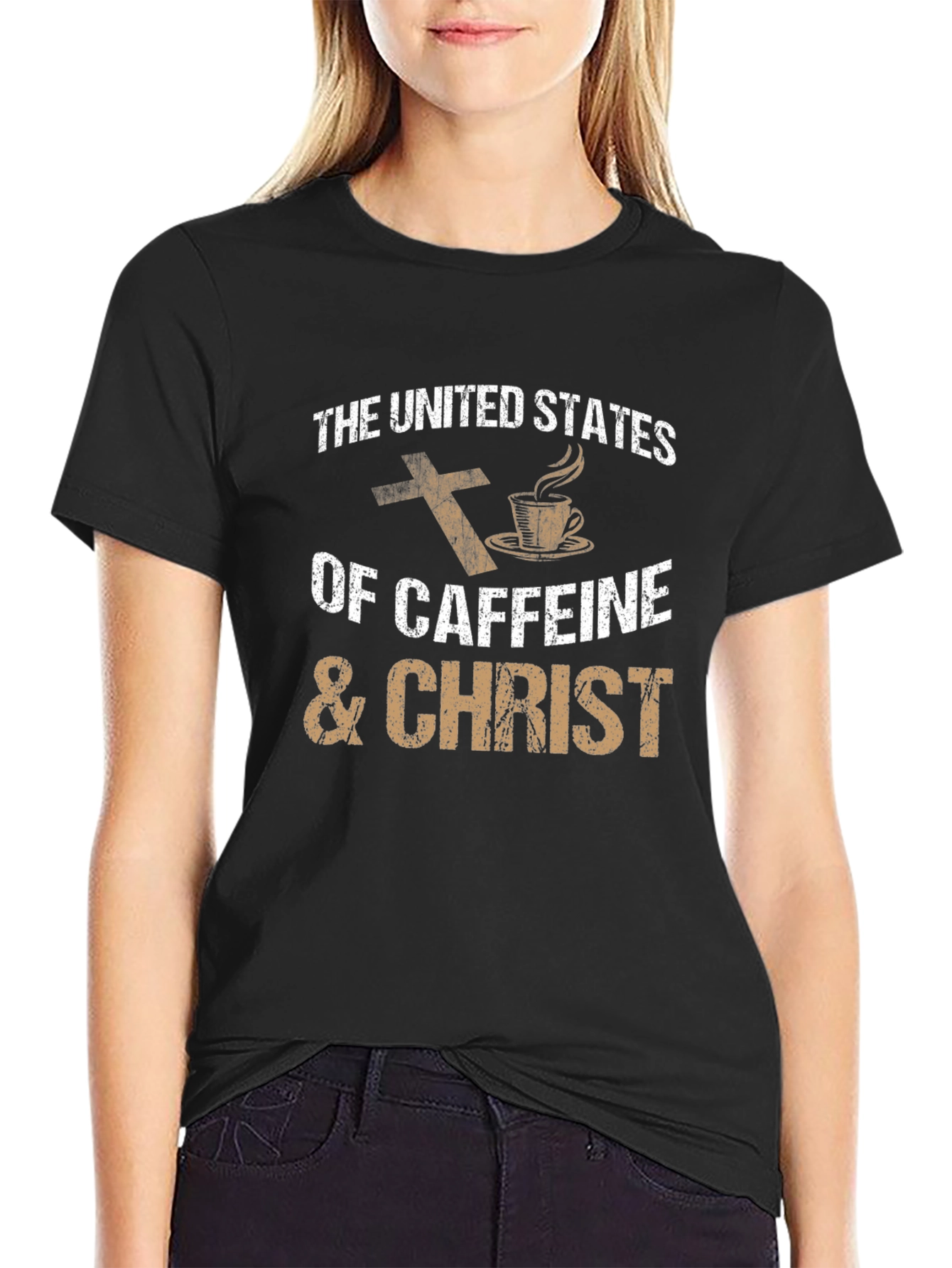 Caffeine & Christ T-Shirt - Religious Coffee Lover Tee