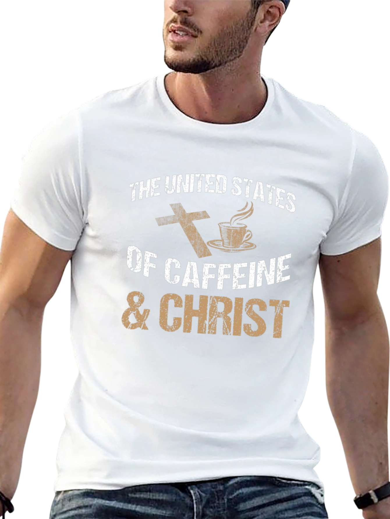 Caffeine & Christ T-Shirt - Religious Coffee Lover Tee