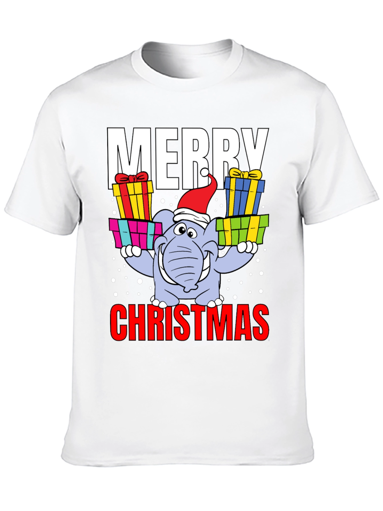 Merry Christmas Elephant Graphic Tee