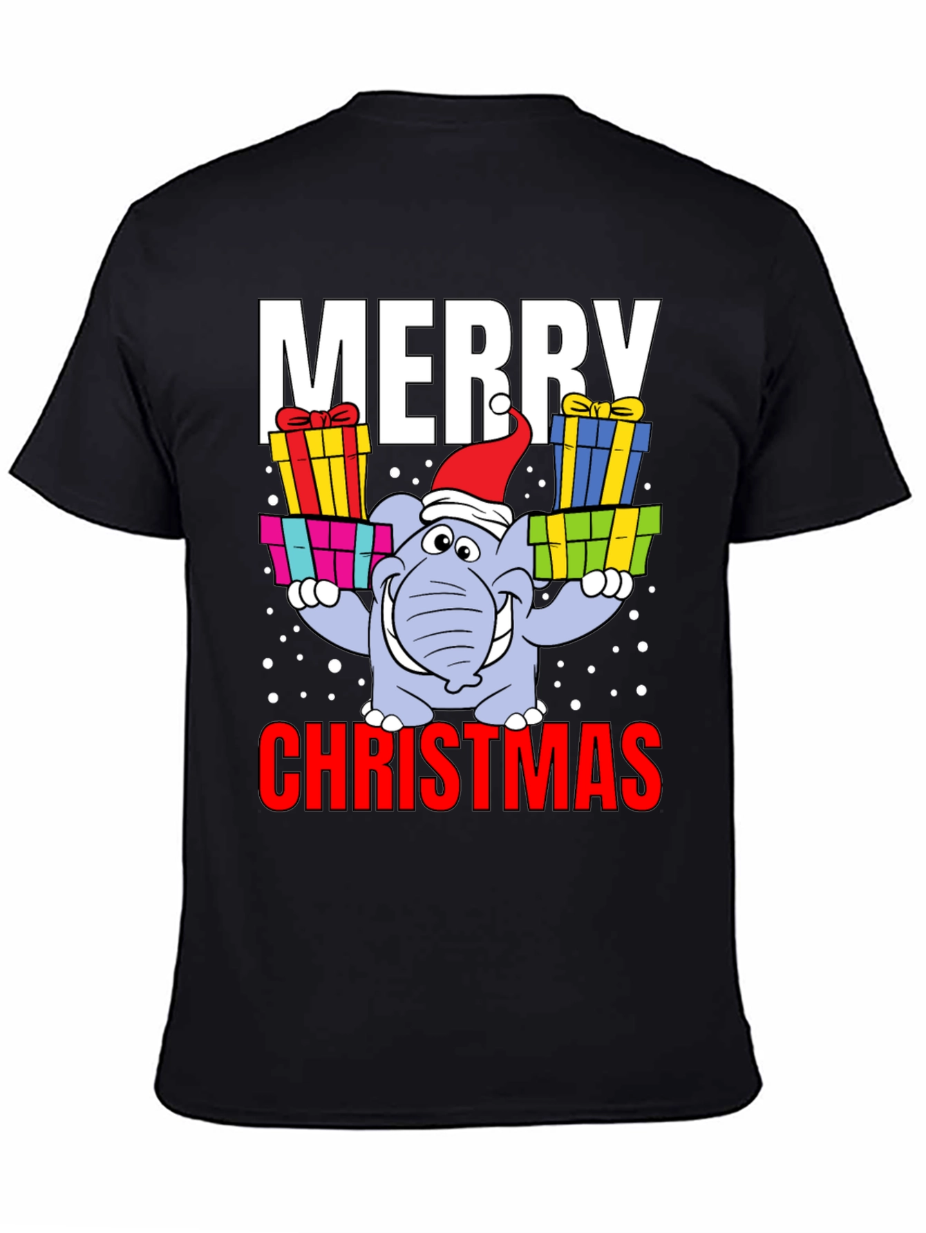 Merry Christmas Elephant Graphic Tee