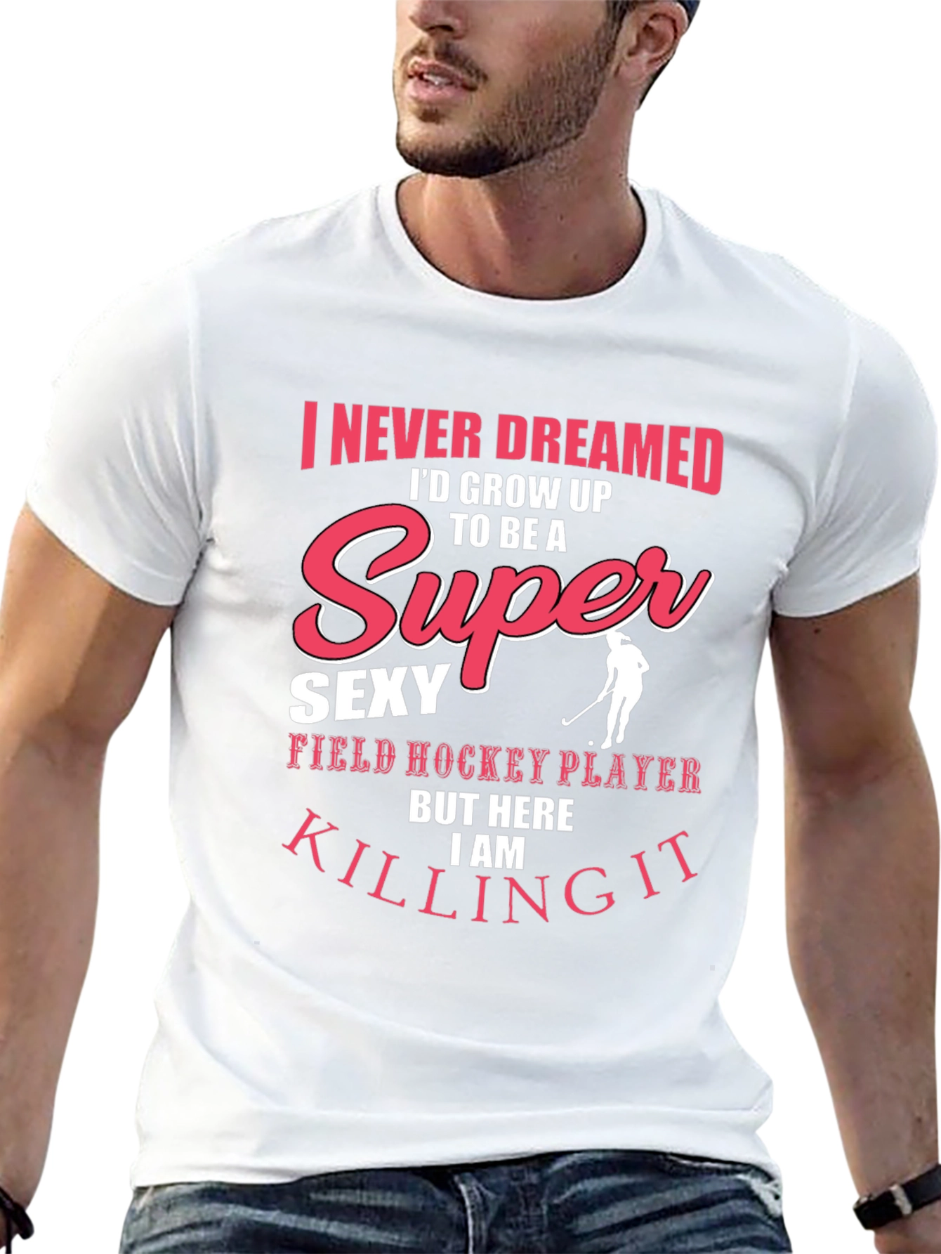 Super Sexy Field Hockey Player Black T-Shirt