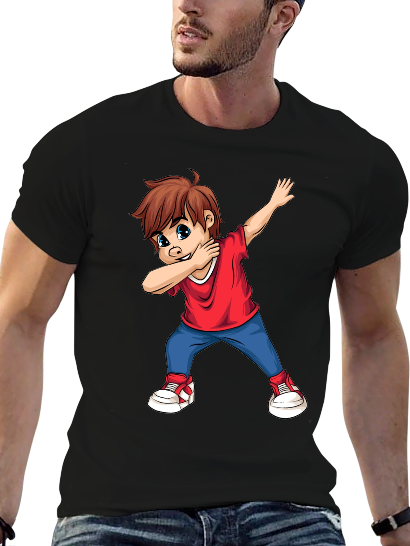 Dabbing Kid Graphic Tee - Cool Cartoon Boy T-Shirt