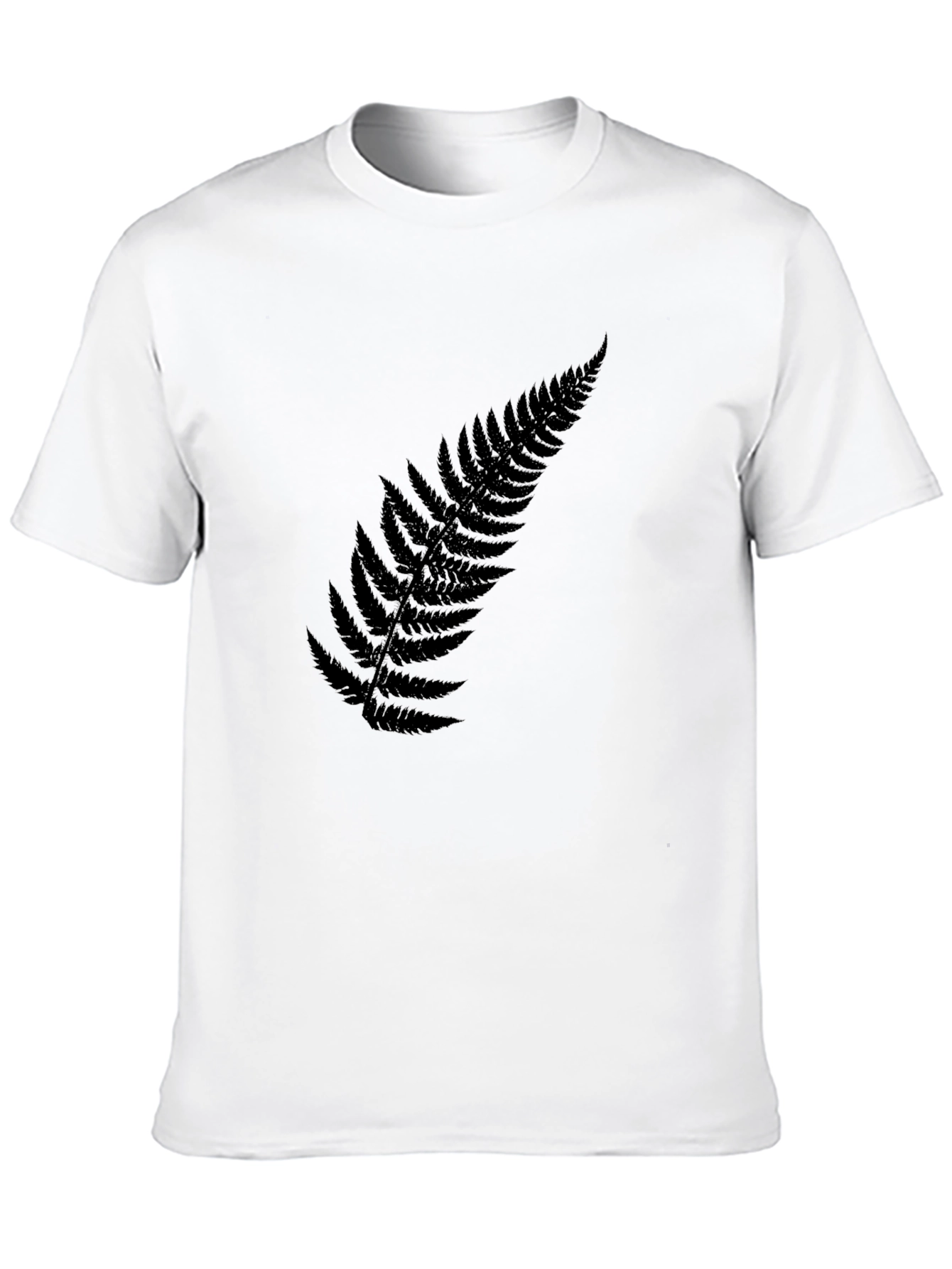 Black Fern Leaf T-Shirt - Casual Style