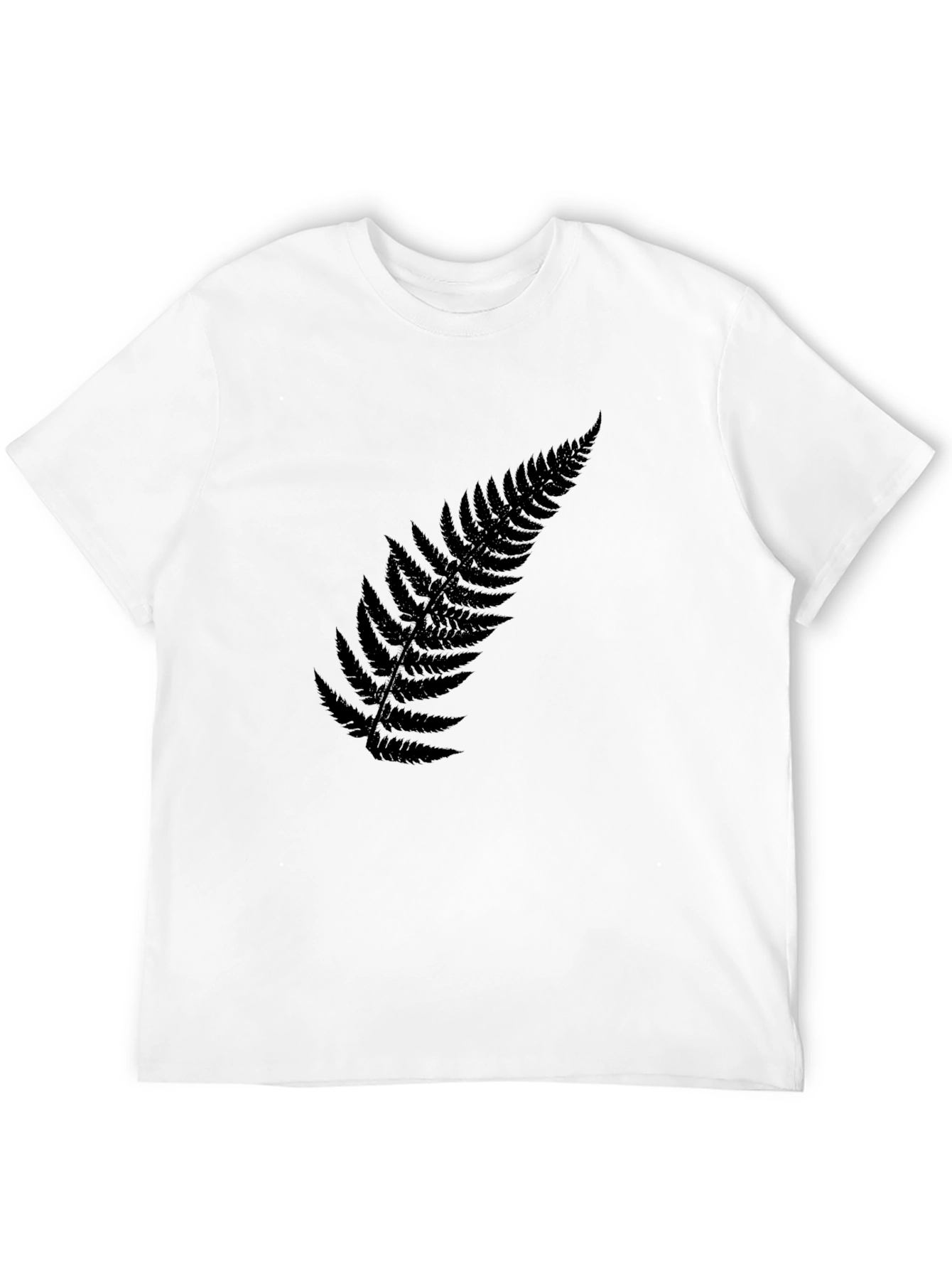 Black Fern Leaf T-Shirt - Casual Style