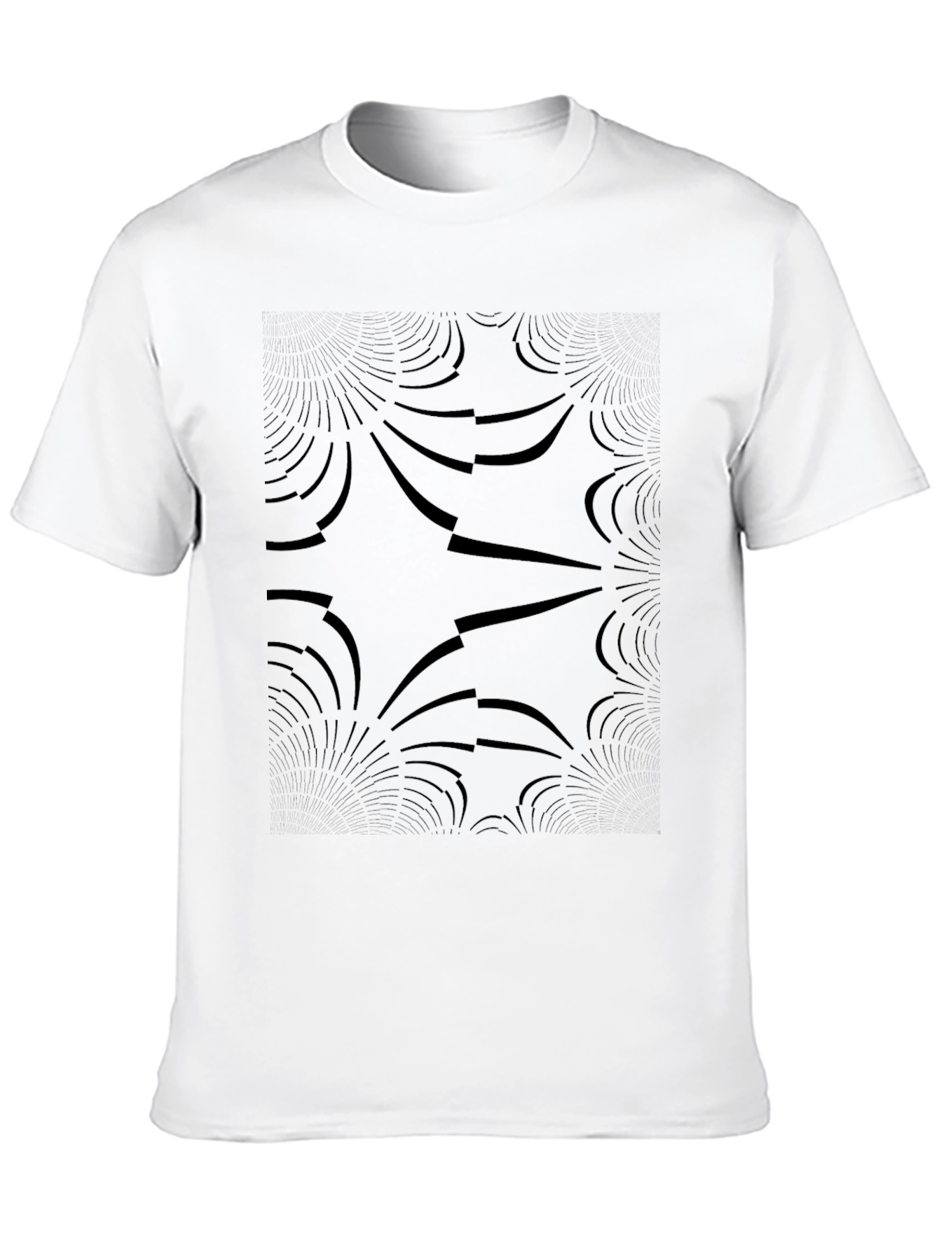 Abstract Pattern Black T-Shirt - Modern Casual Style