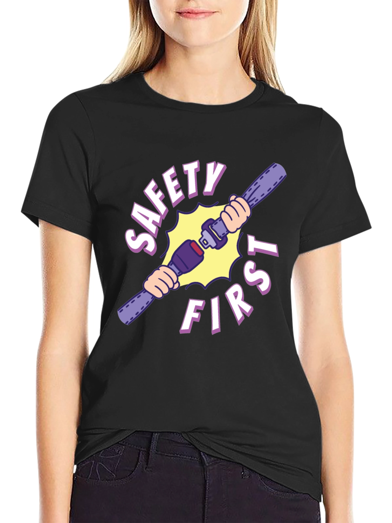 Safety First Graphic Tee - Black Unisex T-Shirt